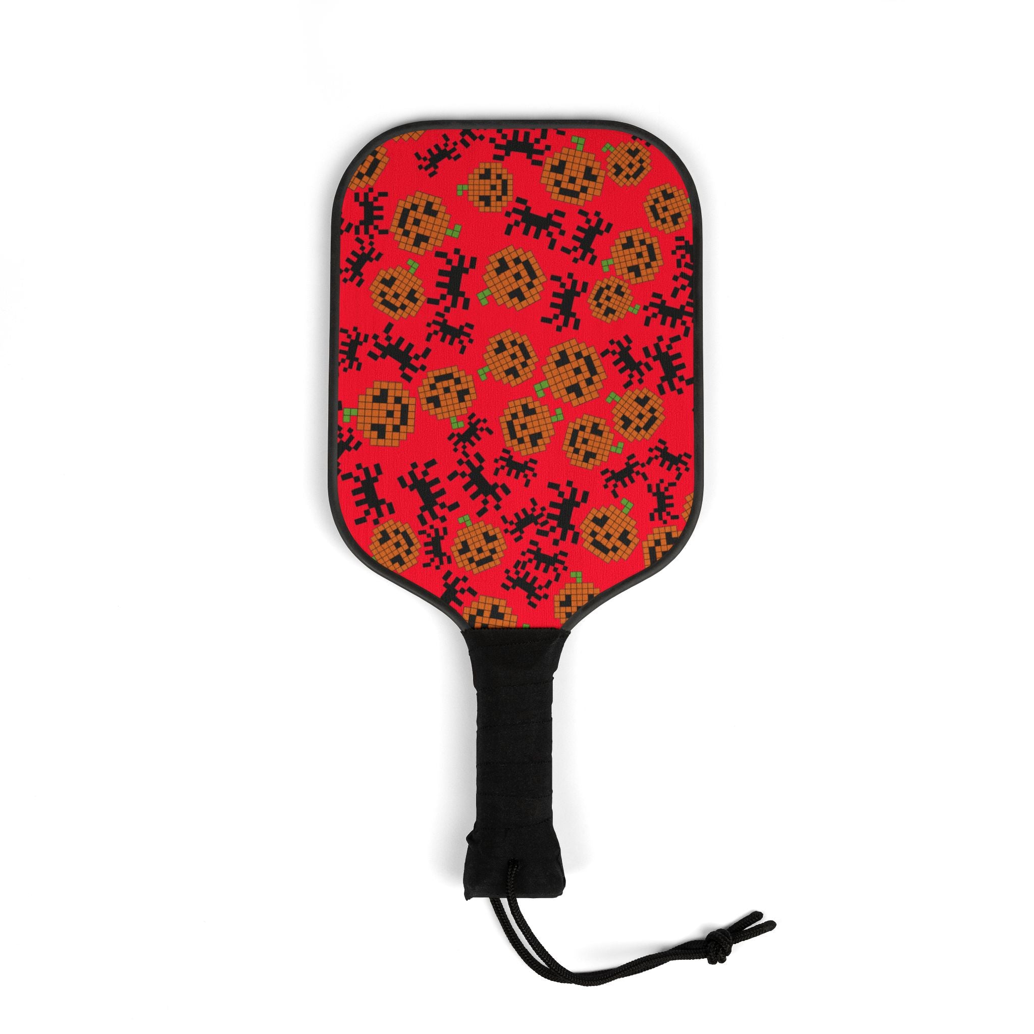 Pickleball kit (2 paddles + 2 balls + transparent bag) pumpkin spider pixel halloween red