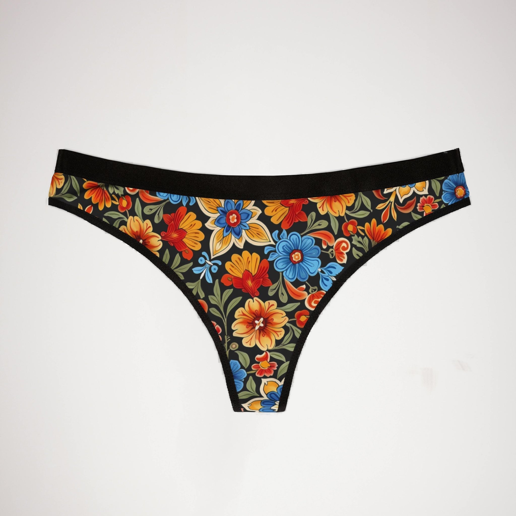 Women's thongs mexican flower