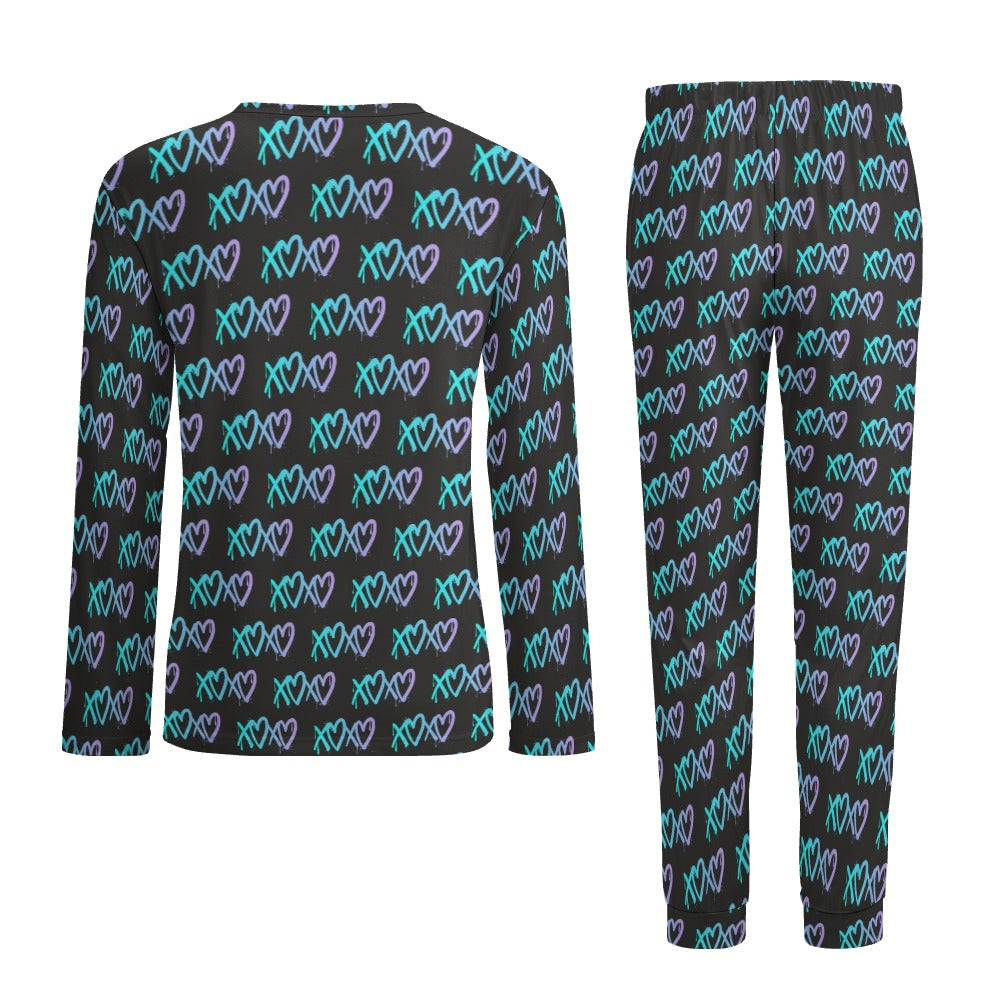 Men's Pajama suit Graffiti X O hearts