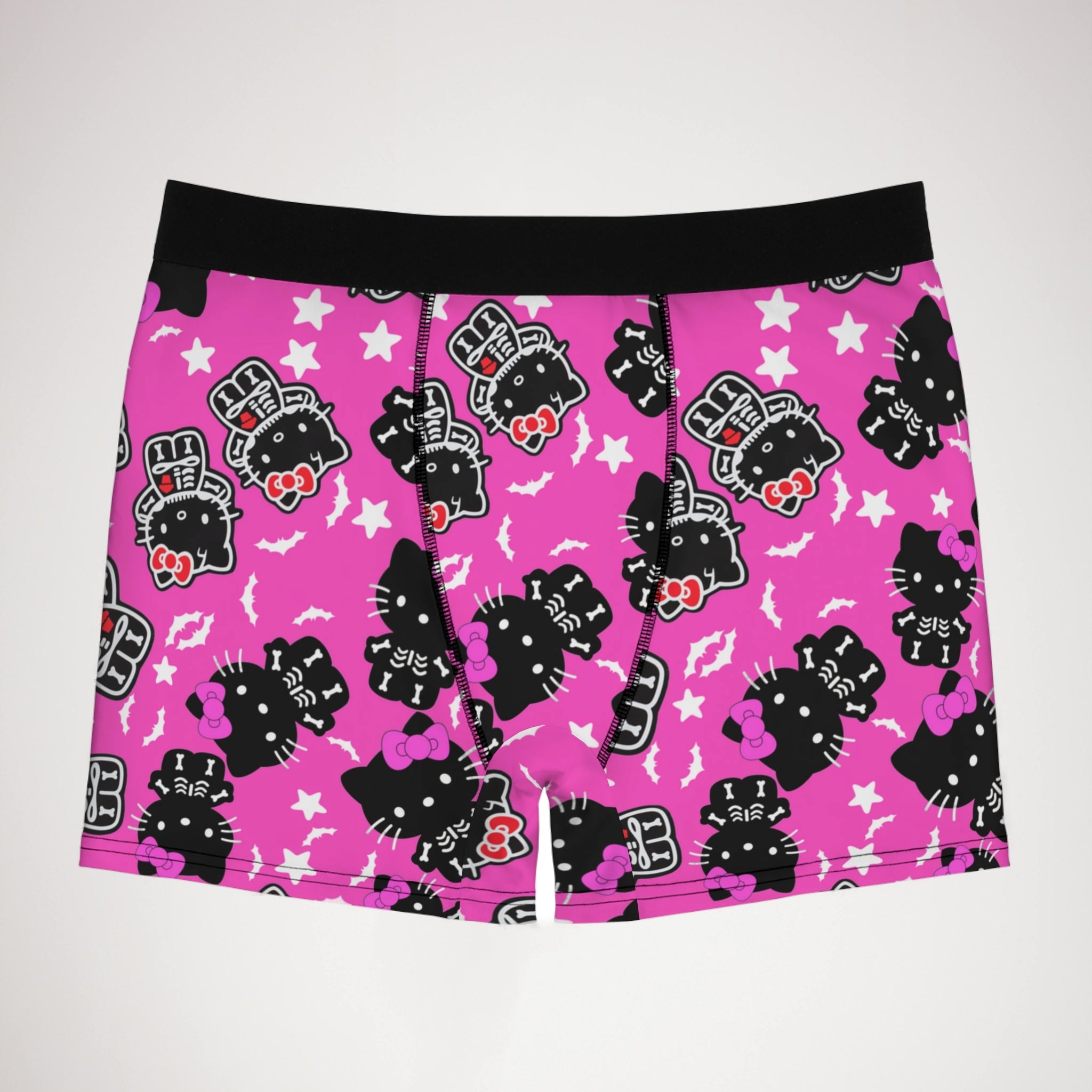 Men's boxer briefs kitty halloween bones pink