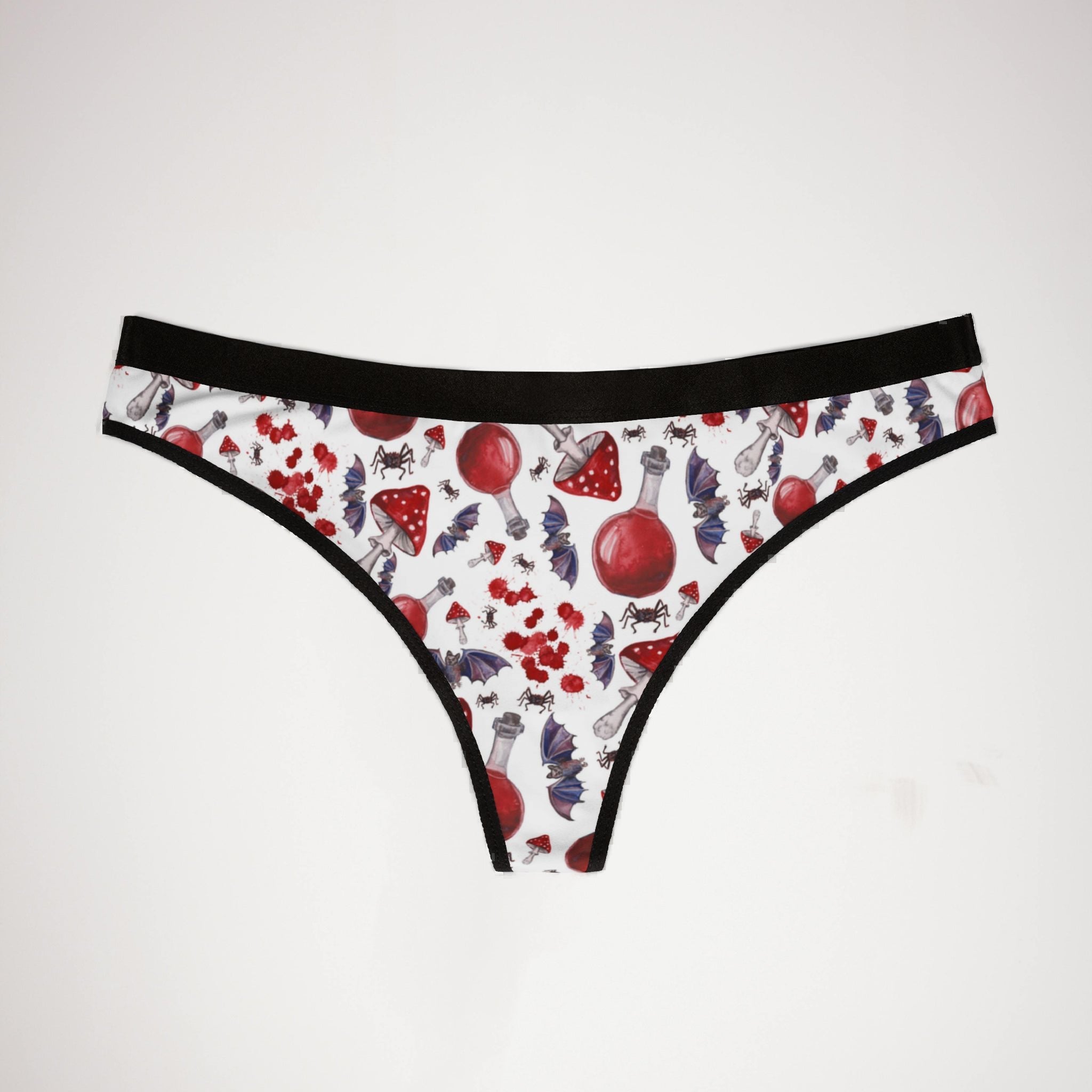 Women's thongs watercolor halloween