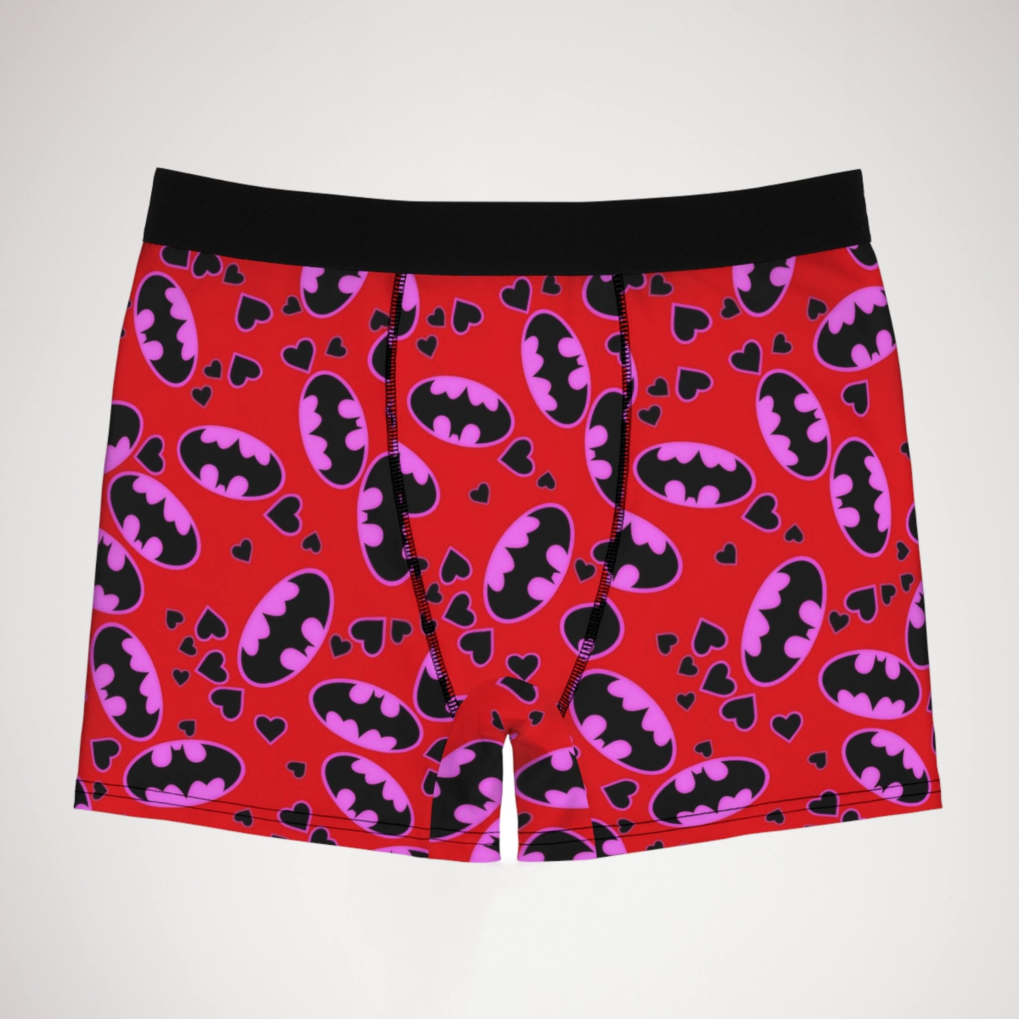 Men's boxer briefs batman hearts valentine love red