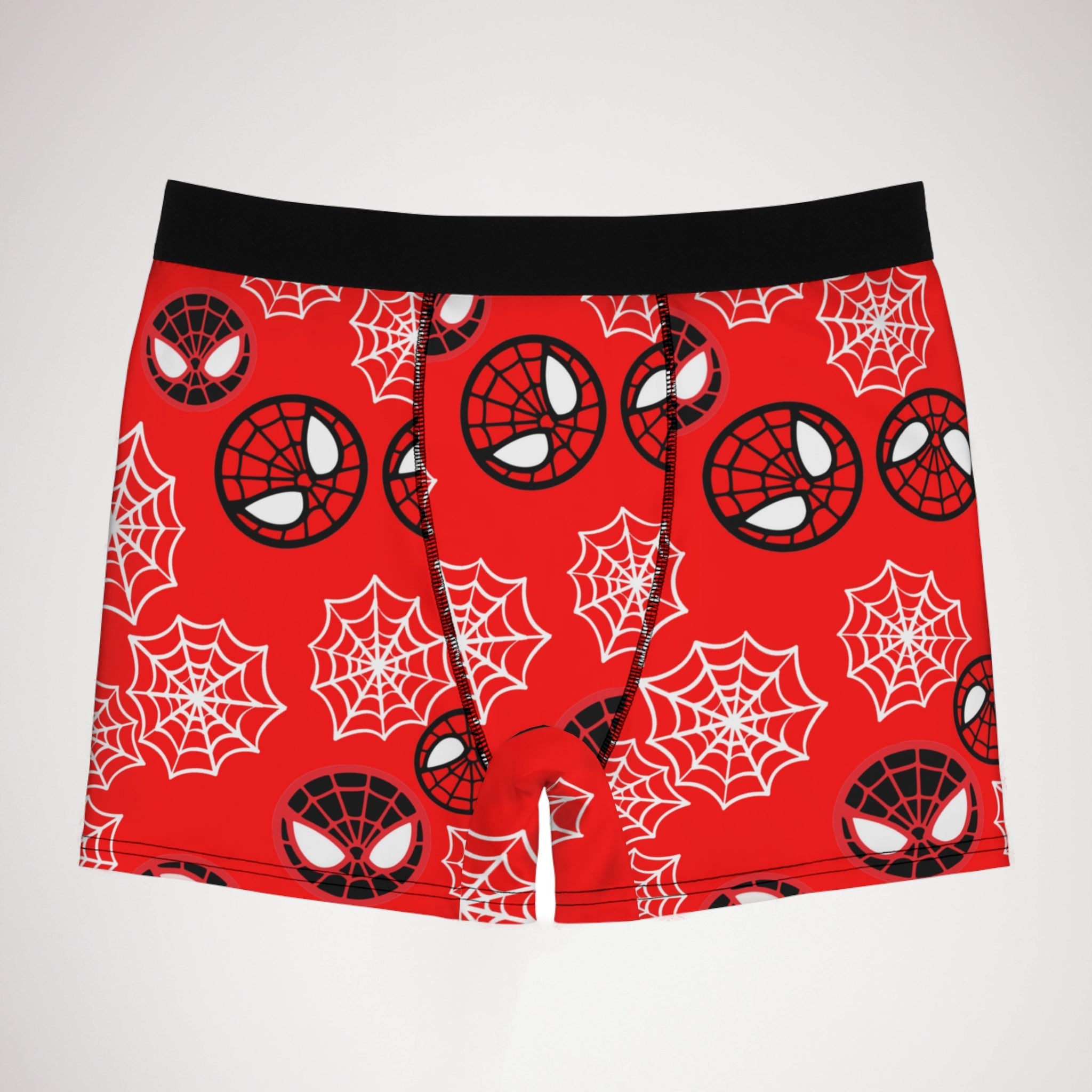 Men's boxer briefs spider circle web red