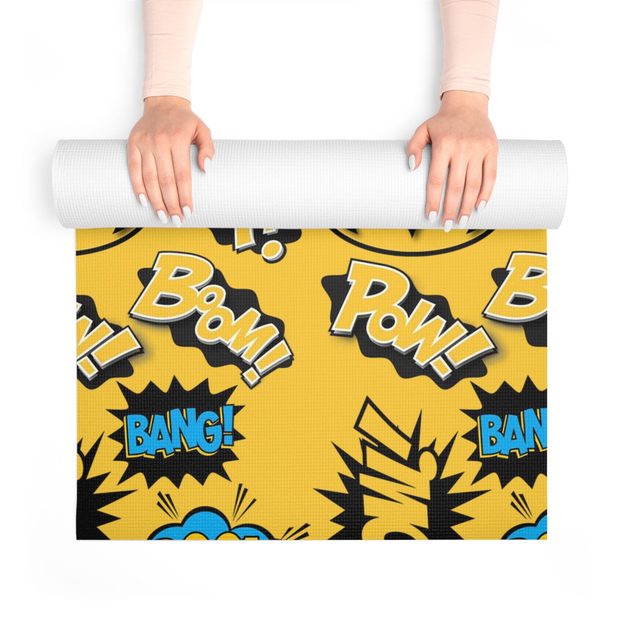 Foam yoga mat batman sounds yellow