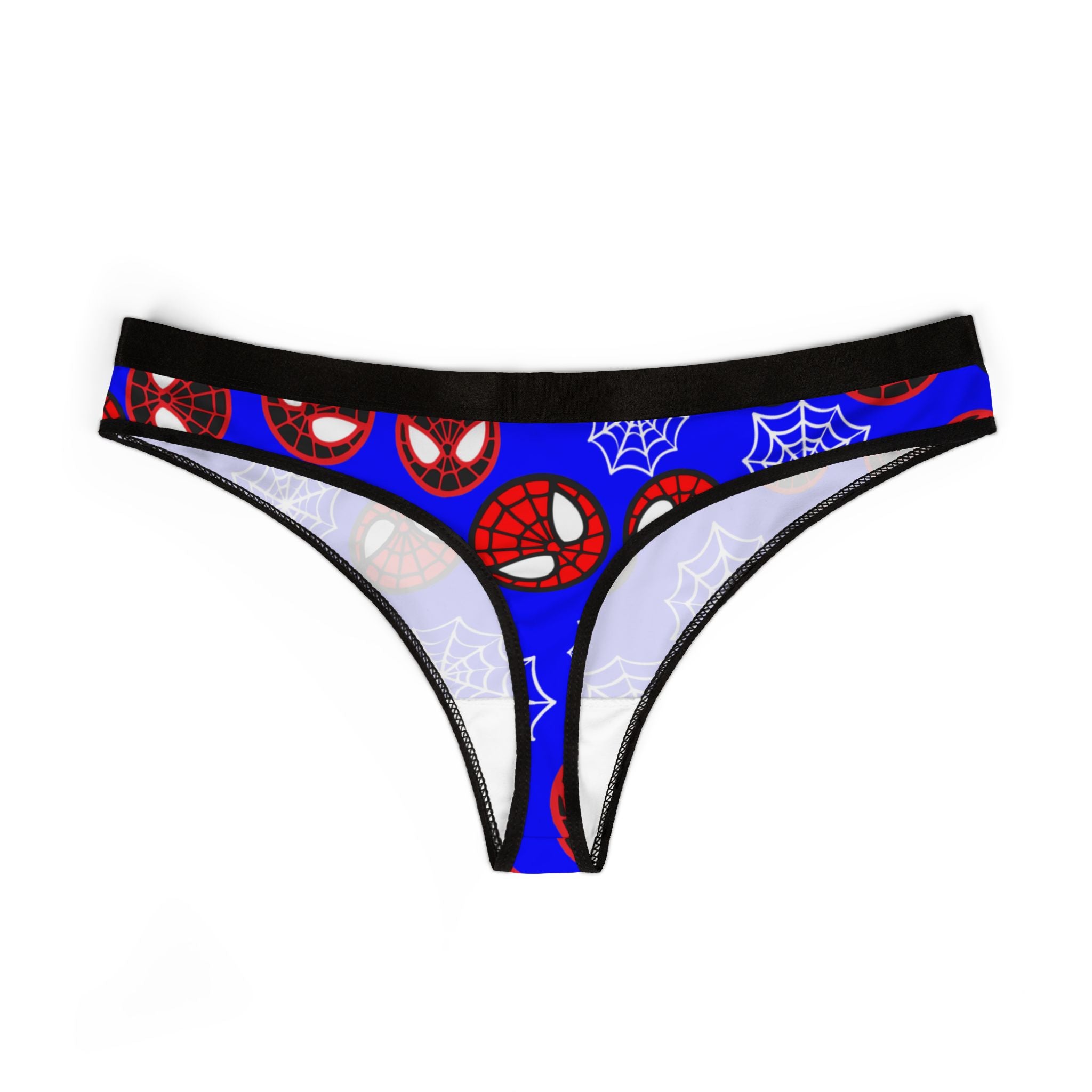 Women's thongs spider circle web blue