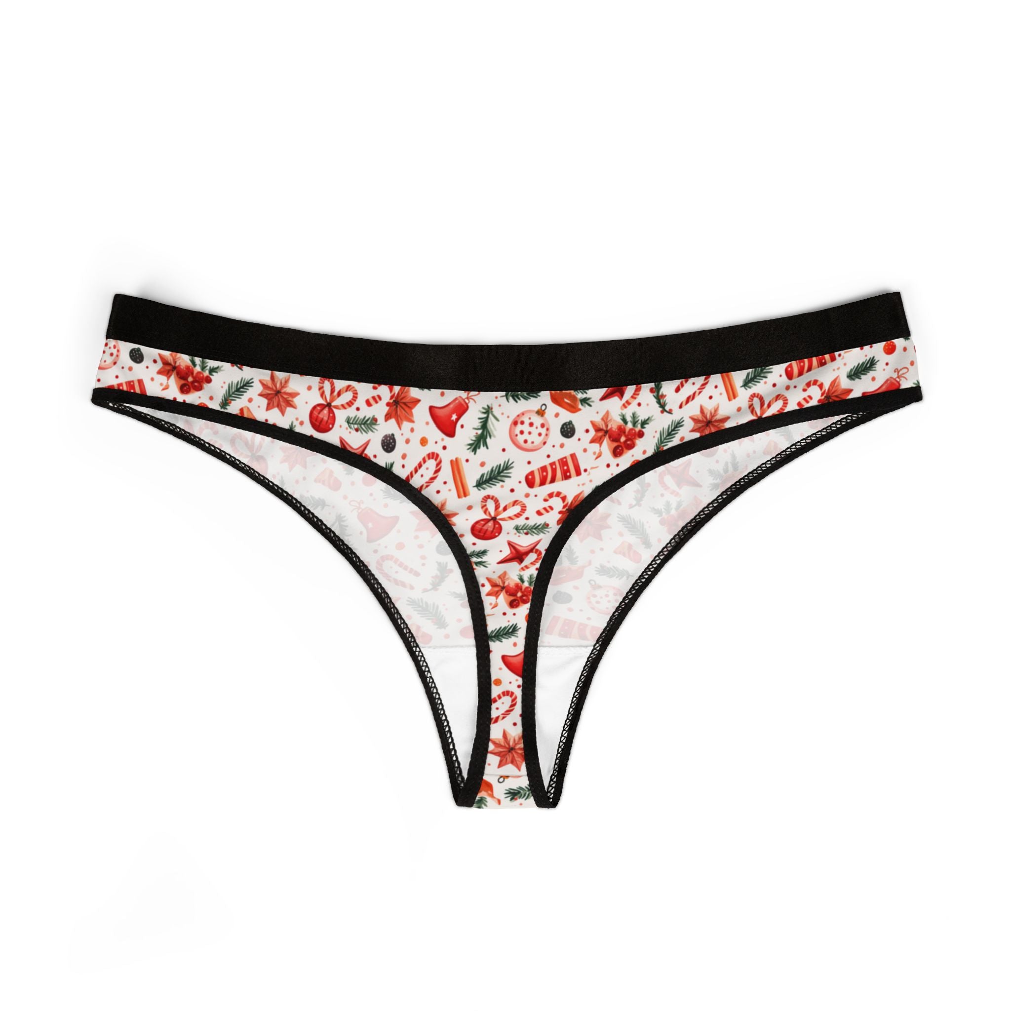 Women's thongs red coquette christmas