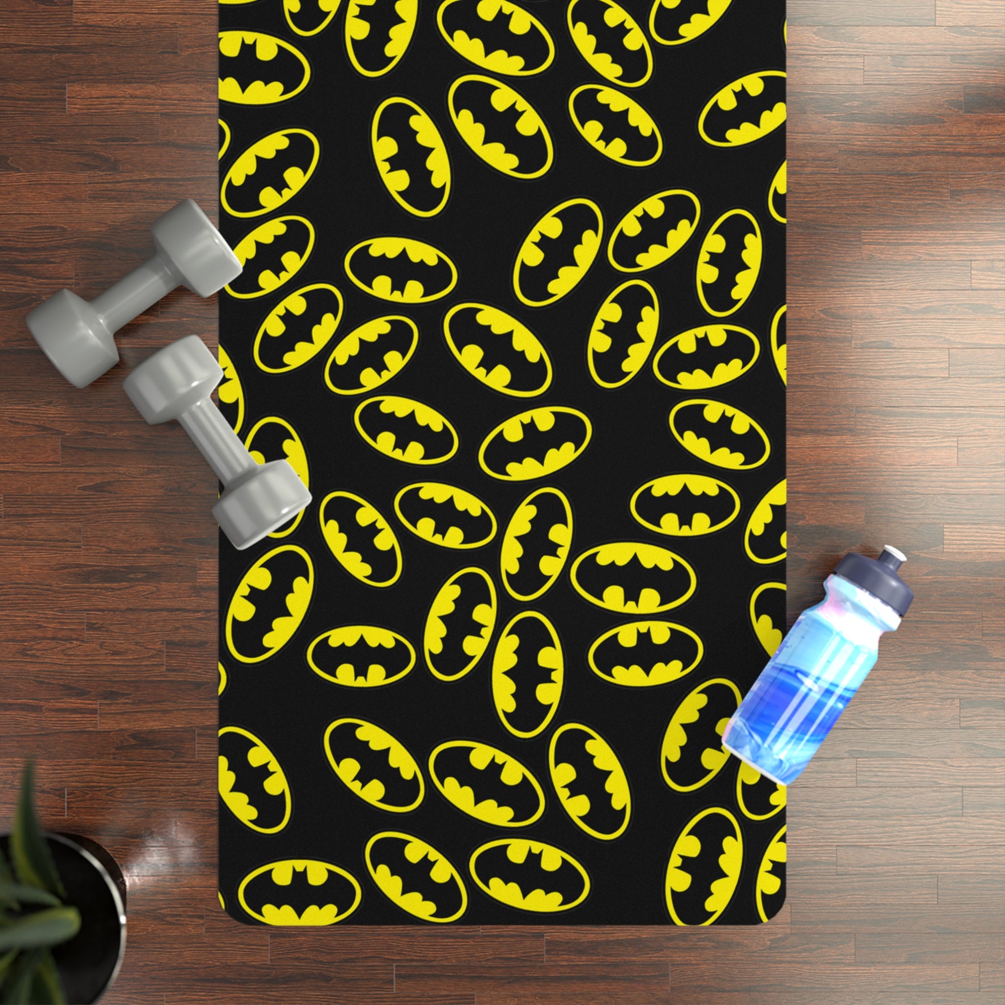 Rubber yoga mat batman black