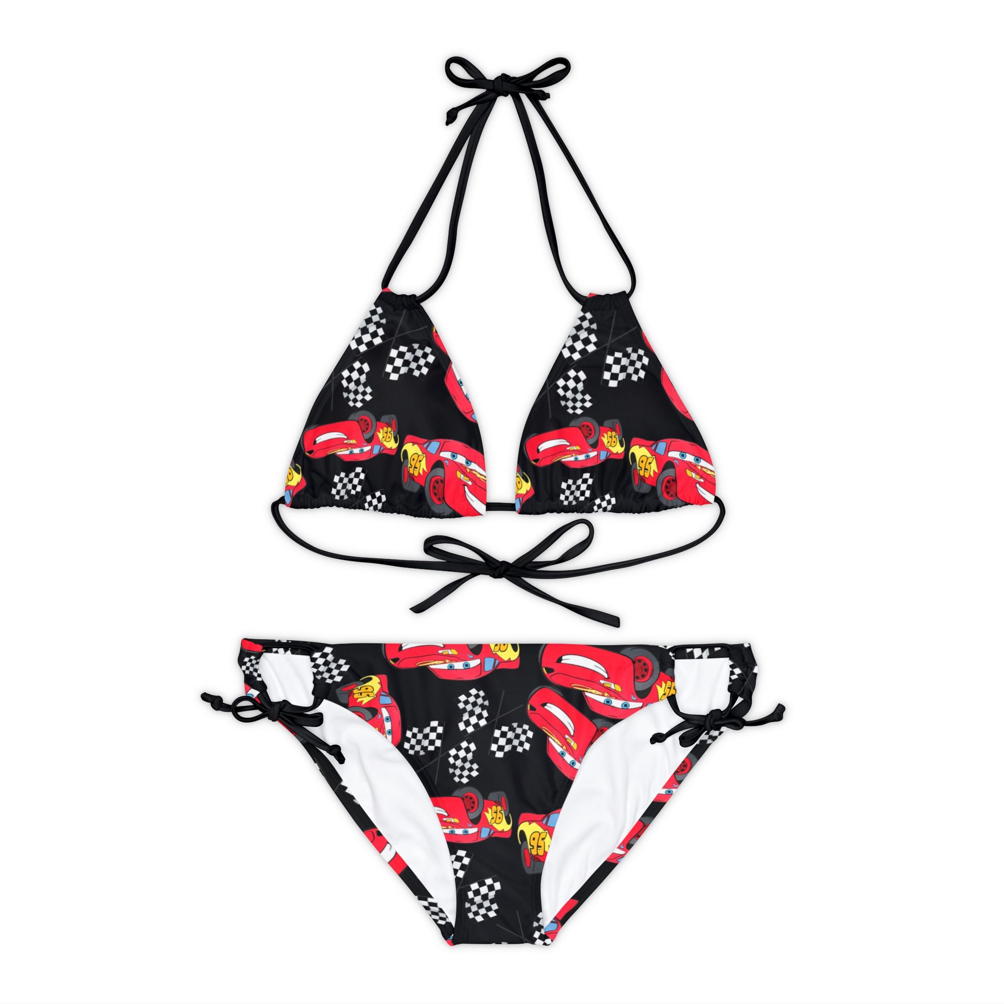 Strappy bikini set mcqueen flag black