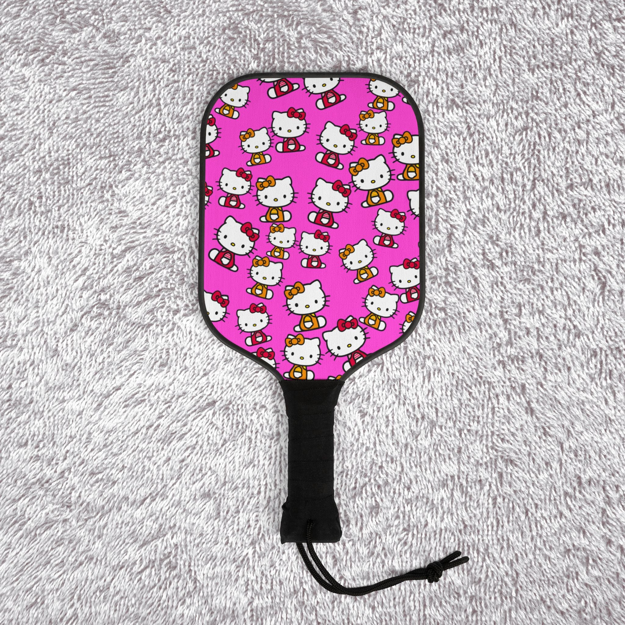 Pickleball kit (2 paddles + 2 balls + transparent bag) kitty two colors pink