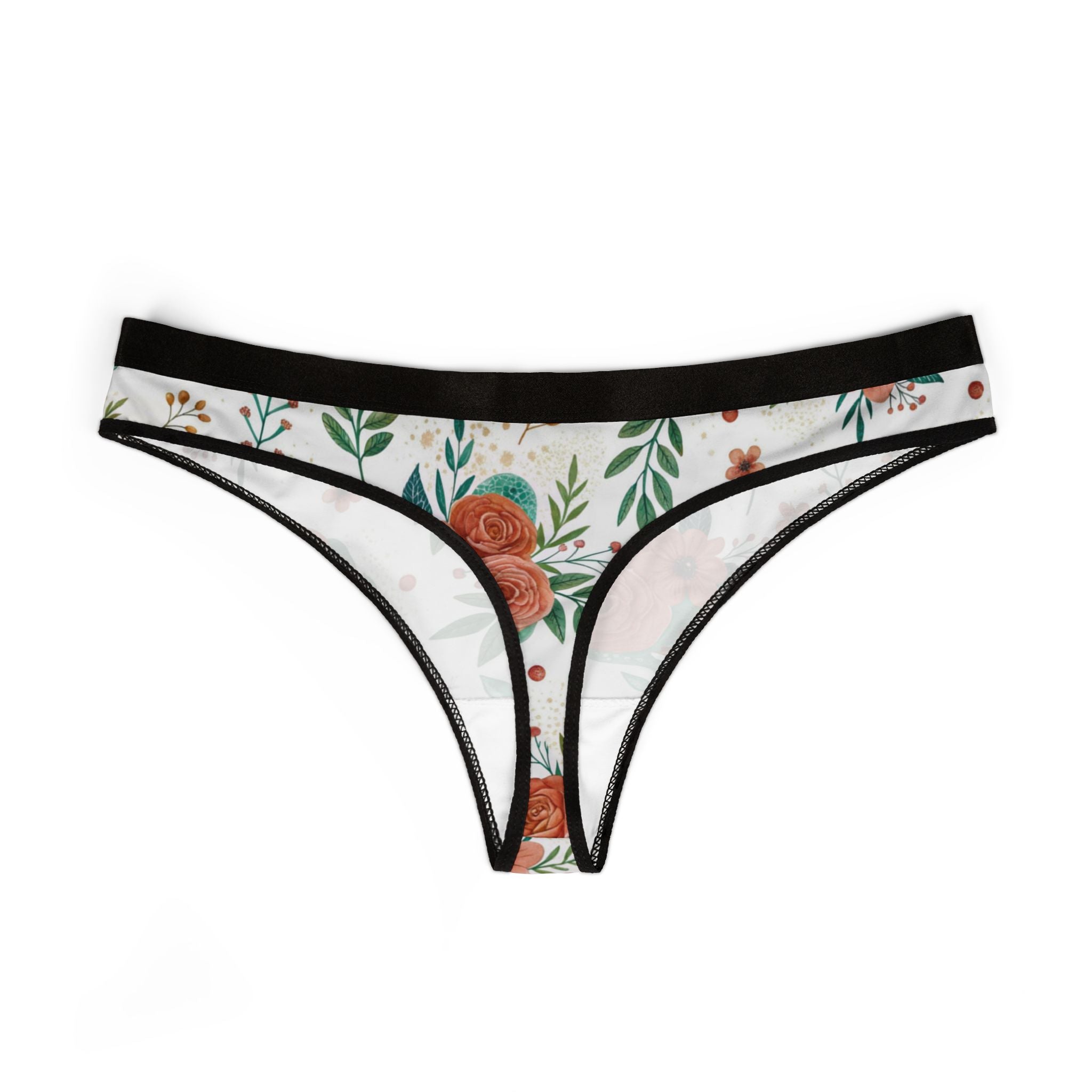 Women's thongs floral ice cream