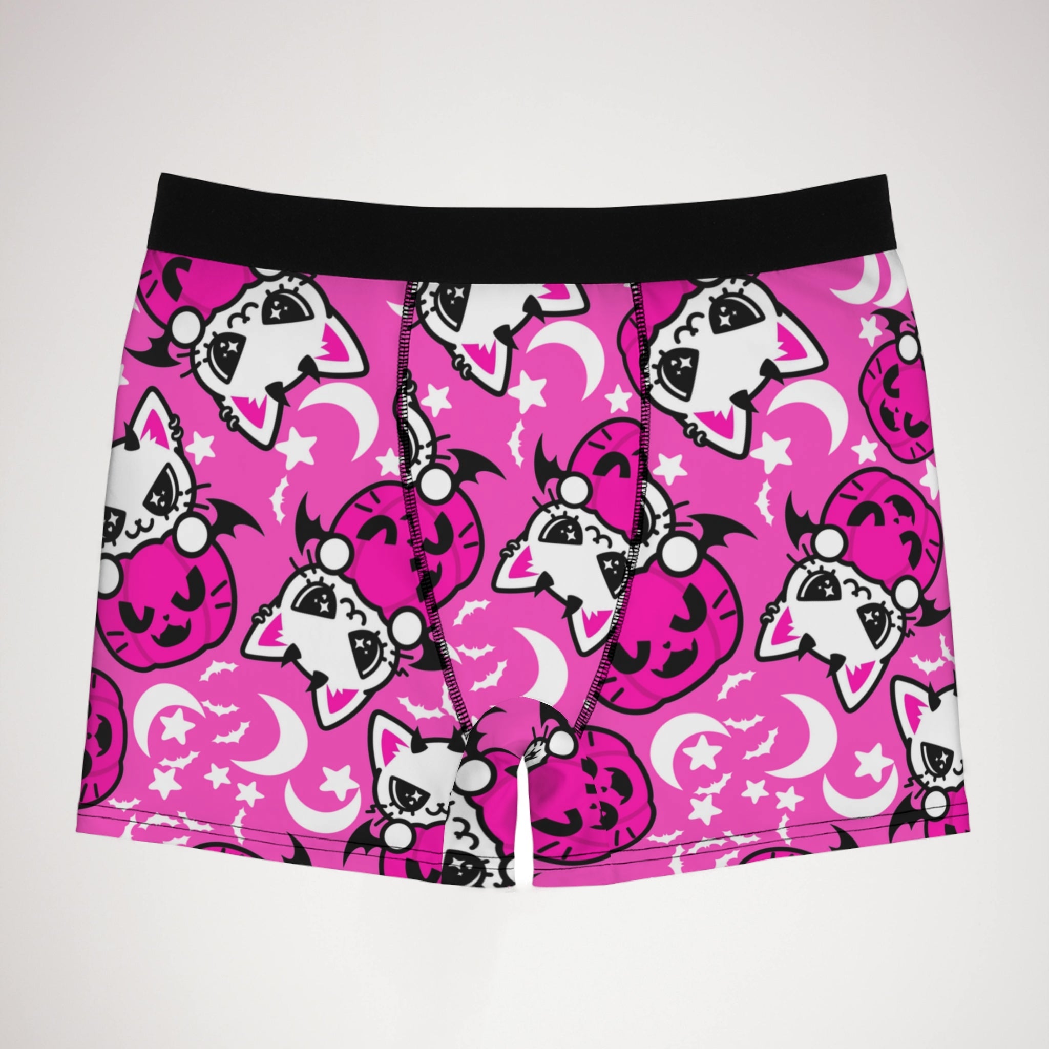 Men's boxer briefs cat kitty bumpkin halloween pink