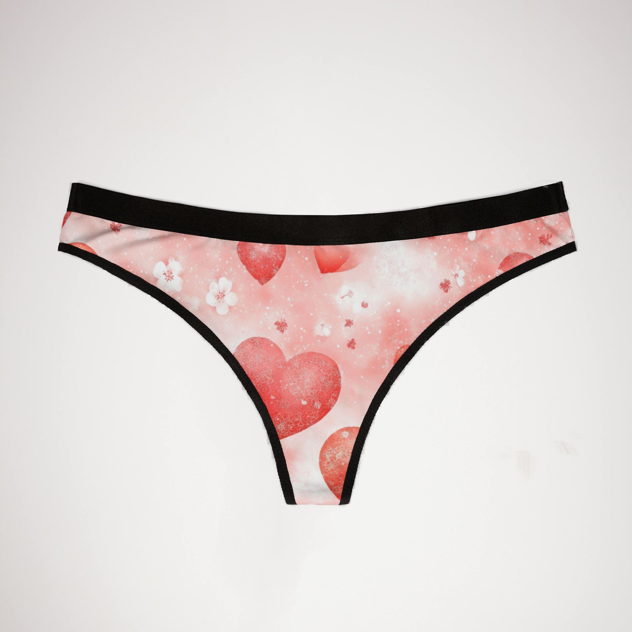 Women's thongs valentine red heart