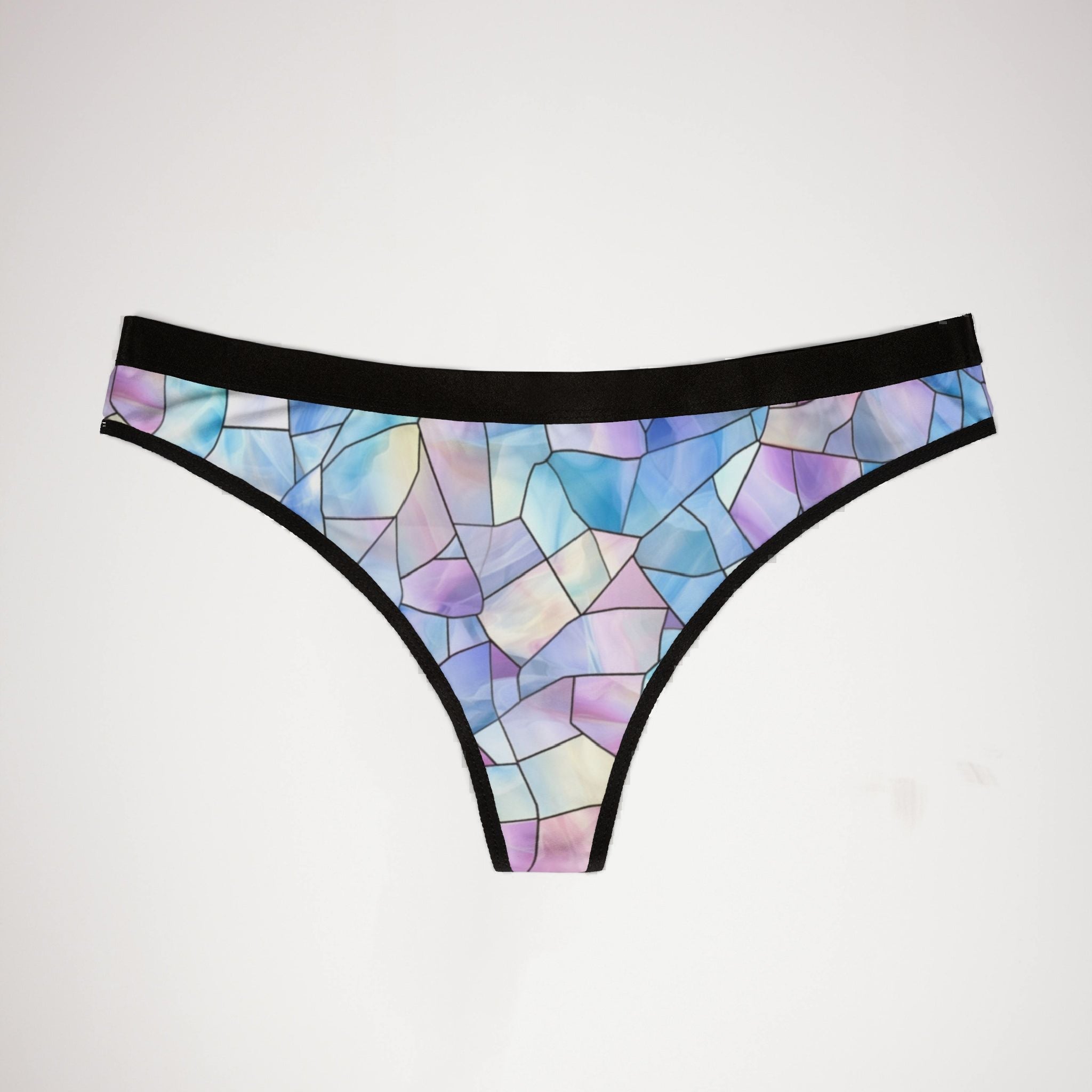 Women's thongs pastel stained glass