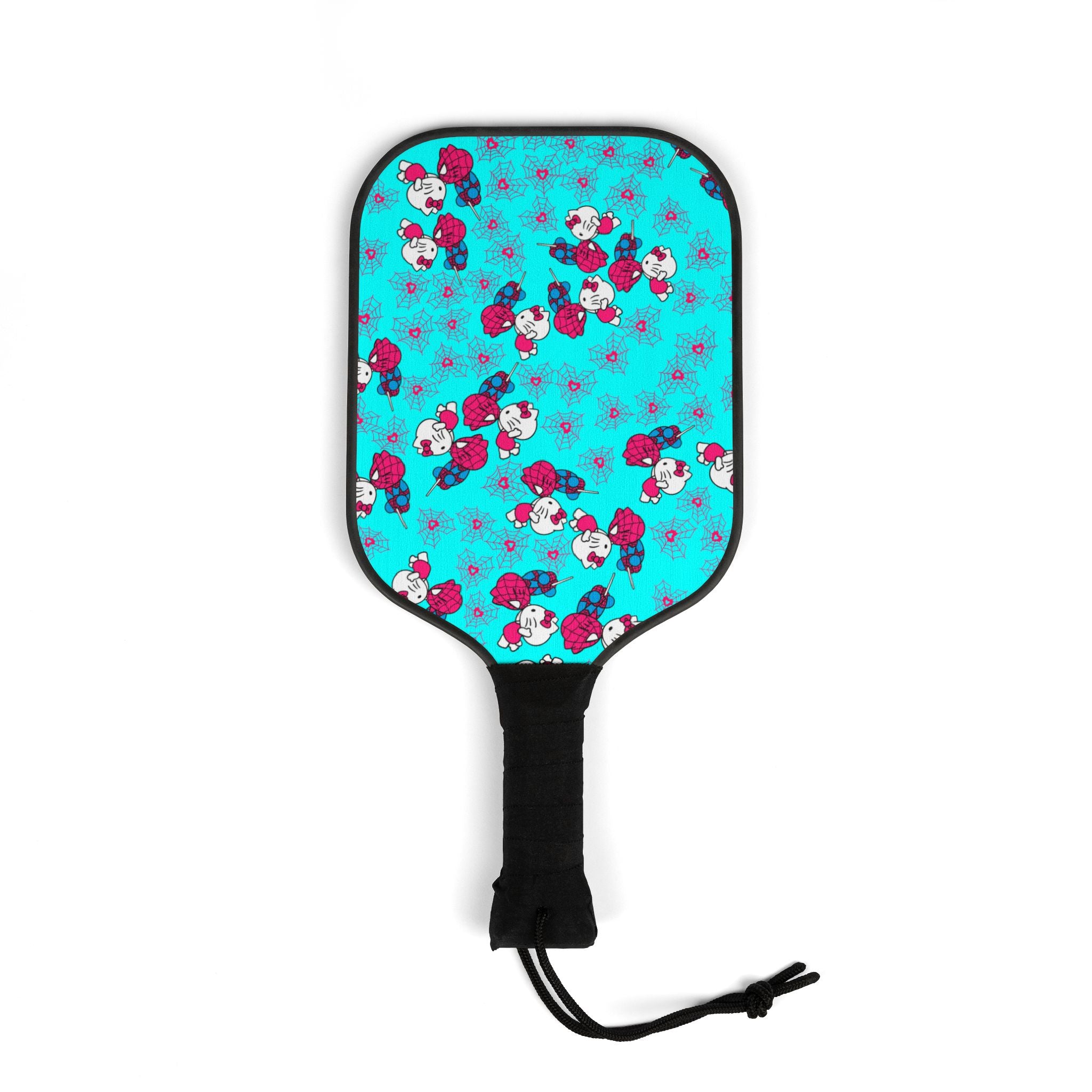 Pickleball kit (2 paddles + 2 balls + transparent bag) spider kitty cyan