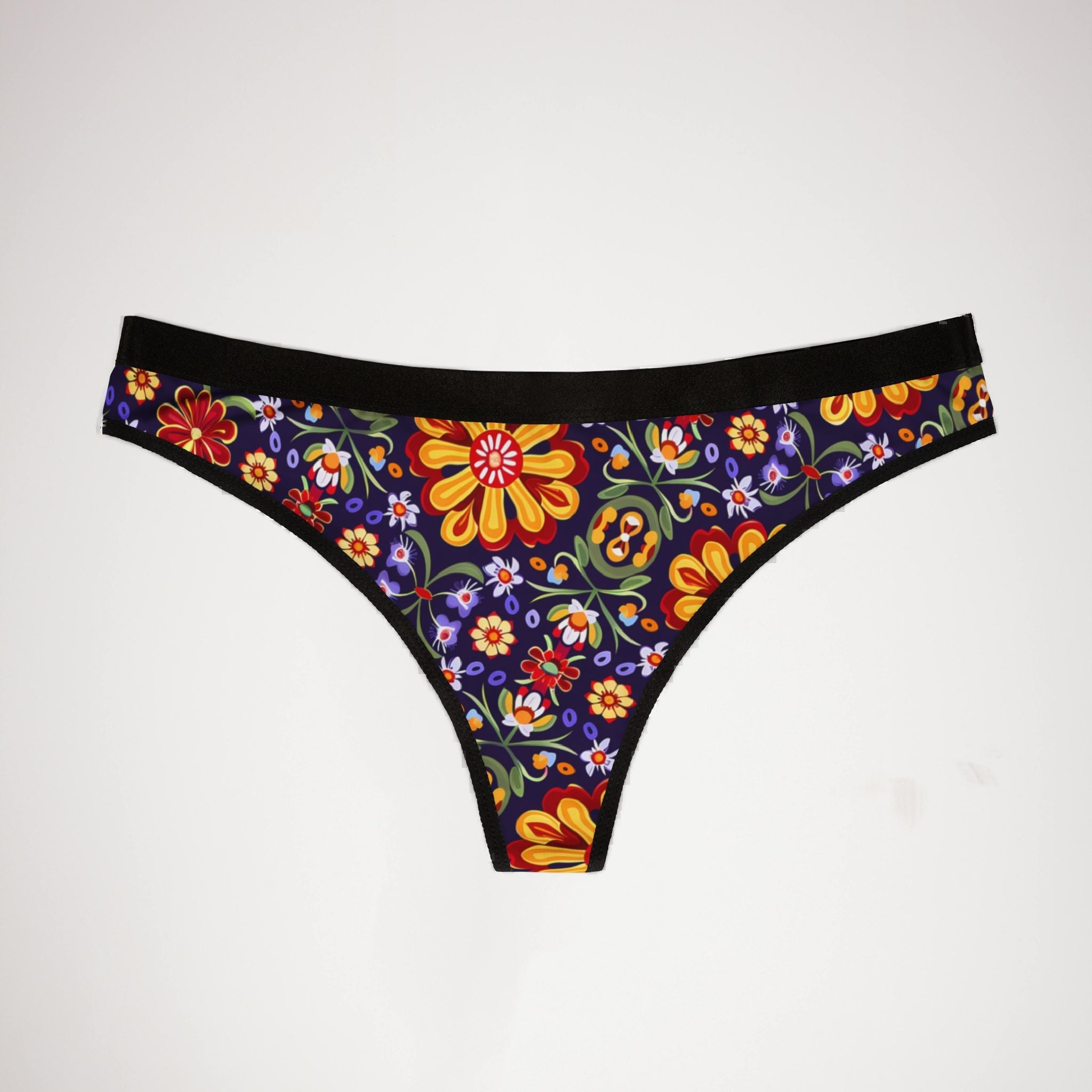 Women's thongs mexican flower