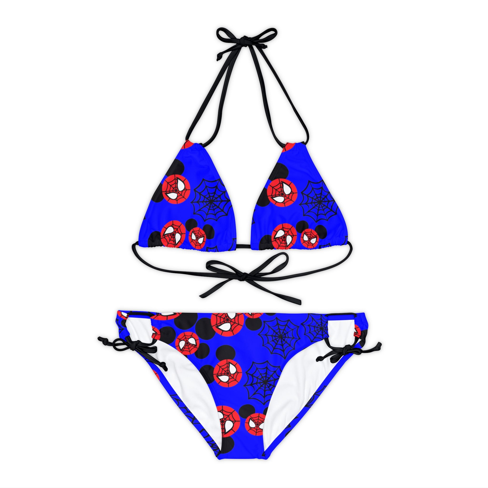 Strappy bikini set spider mickey web blue