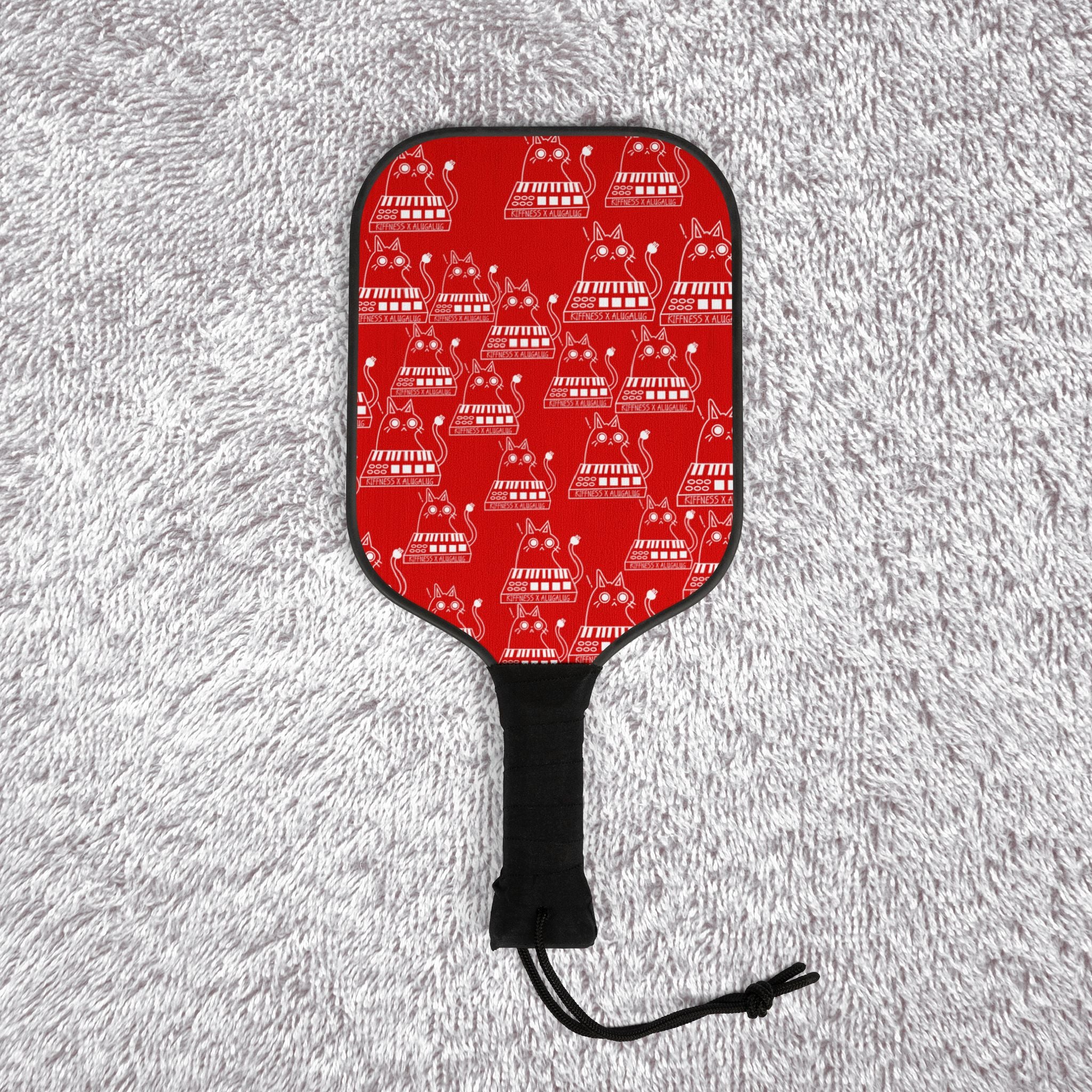 Pickleball kit (2 paddles + 2 balls + transparent bag) eating the cats meow meow the kiffness red