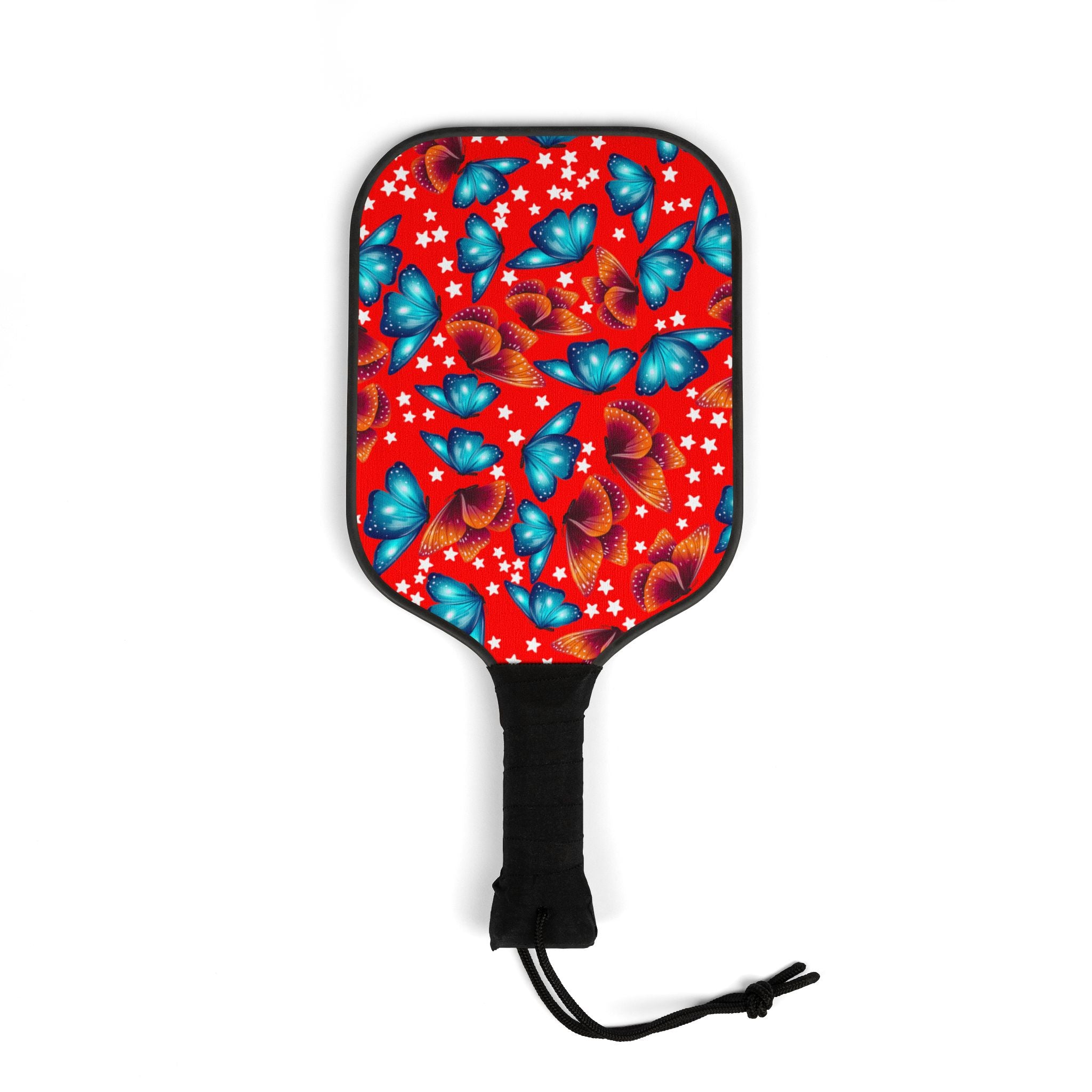 Pickleball kit (2 paddles + 2 balls + transparent bag) butterflies stars red