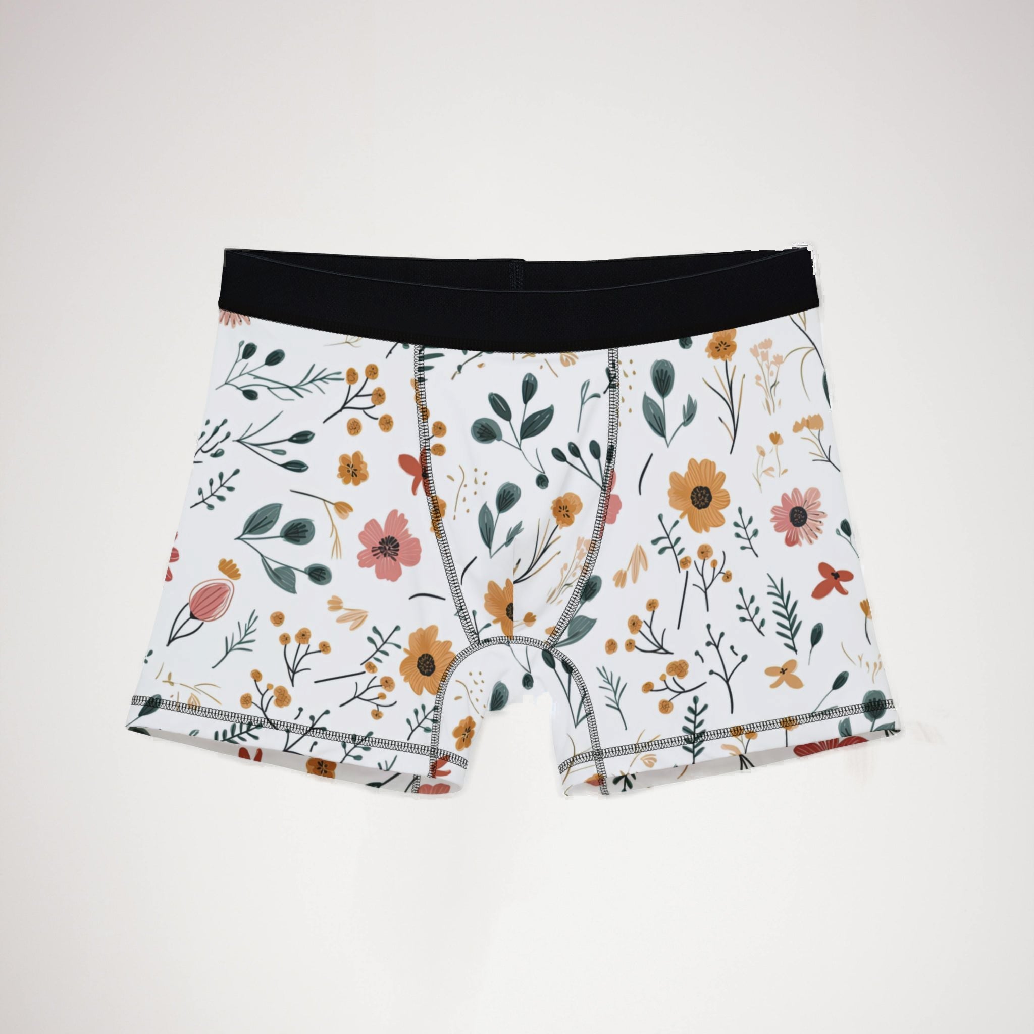 Men's boxers minimal boho flowers
