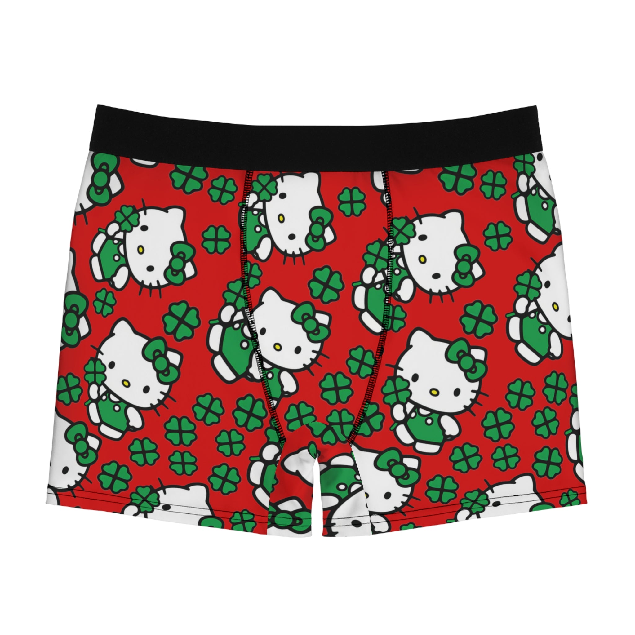 Men's boxer briefs kitty saint patrick lucky red