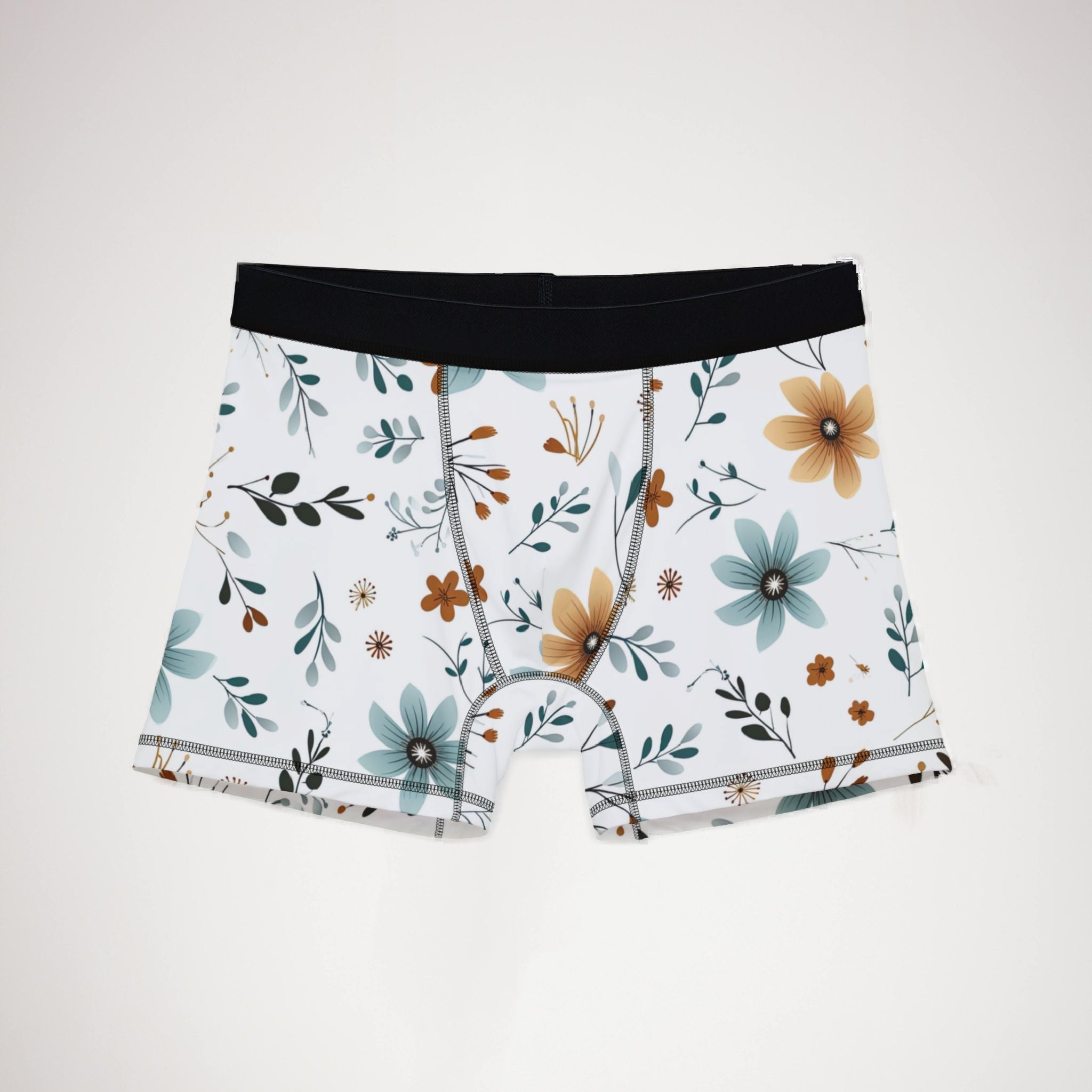 Men's boxers minimal boho flowers