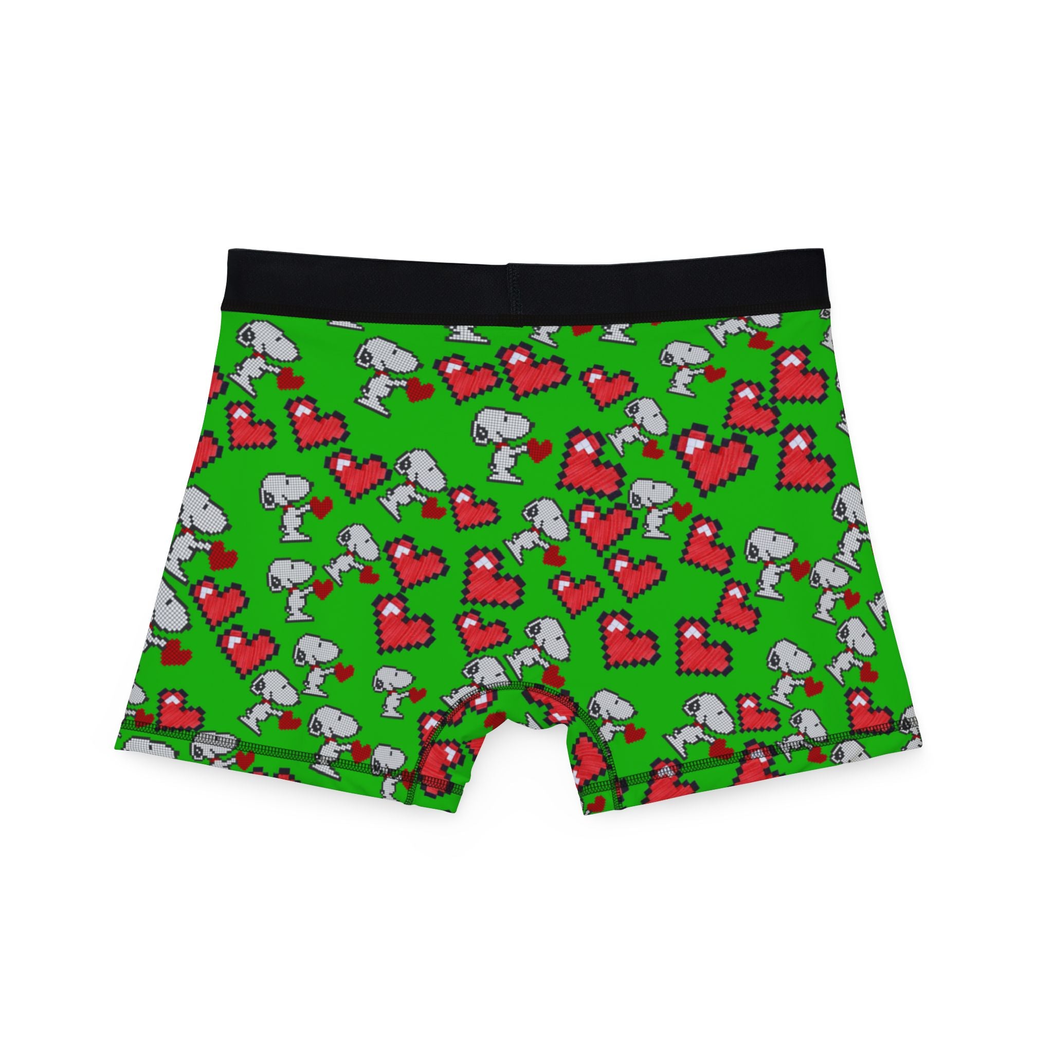 Men's boxers snoopy hearts valentine green