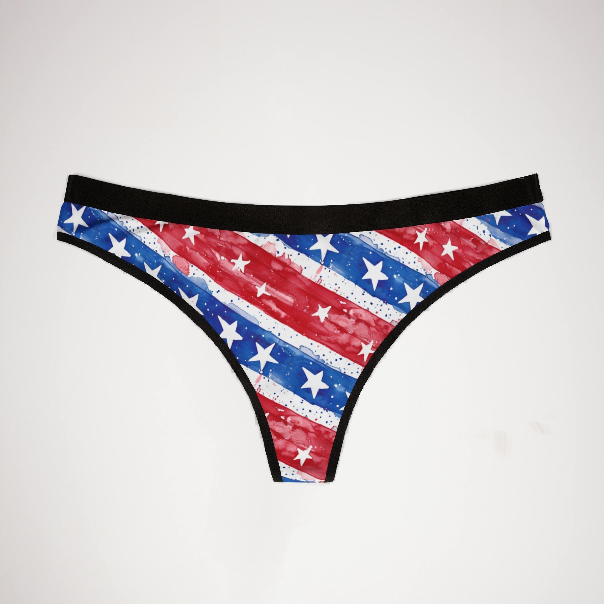 Women's thongs watercolor 4th of july