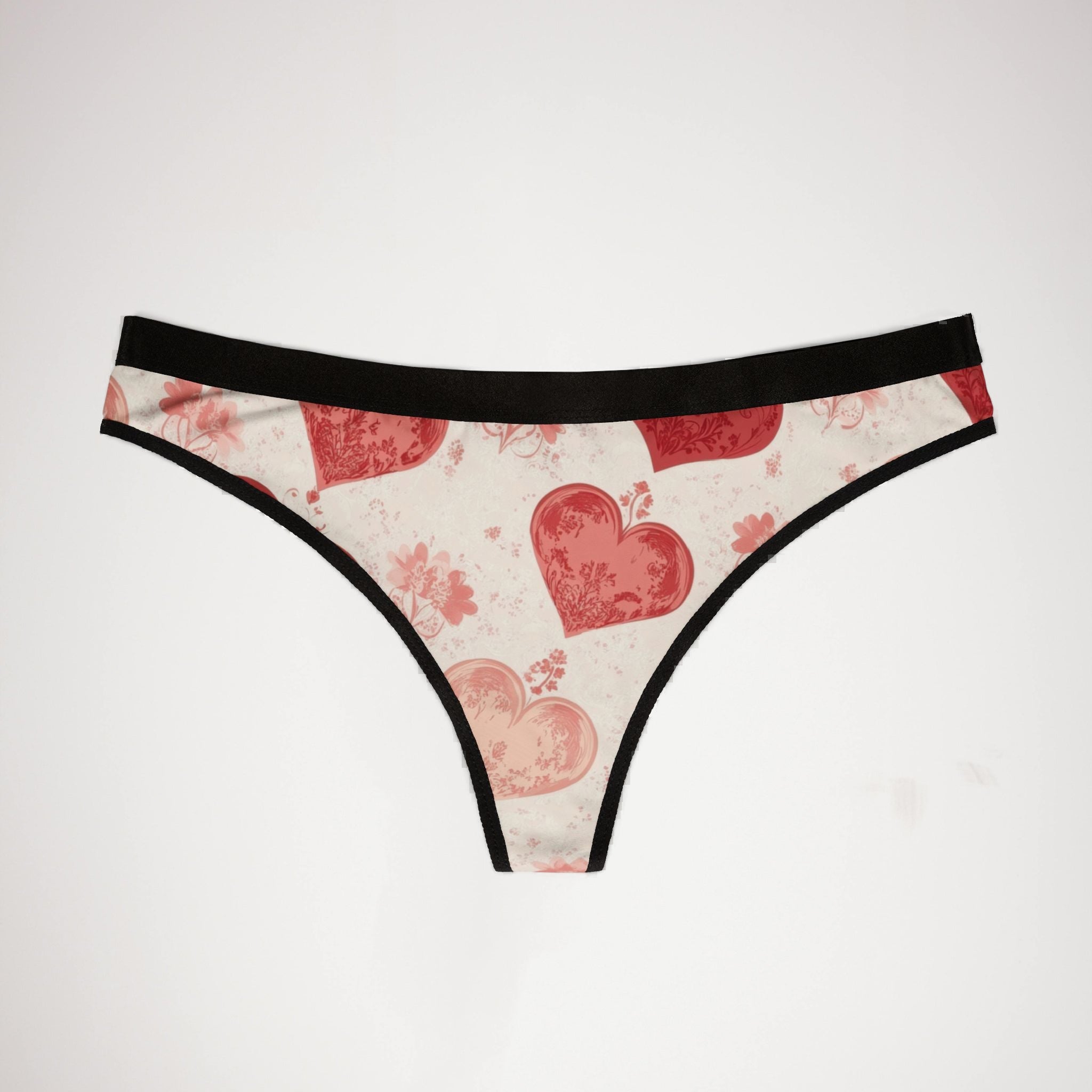 Women's thongs valentine red heart