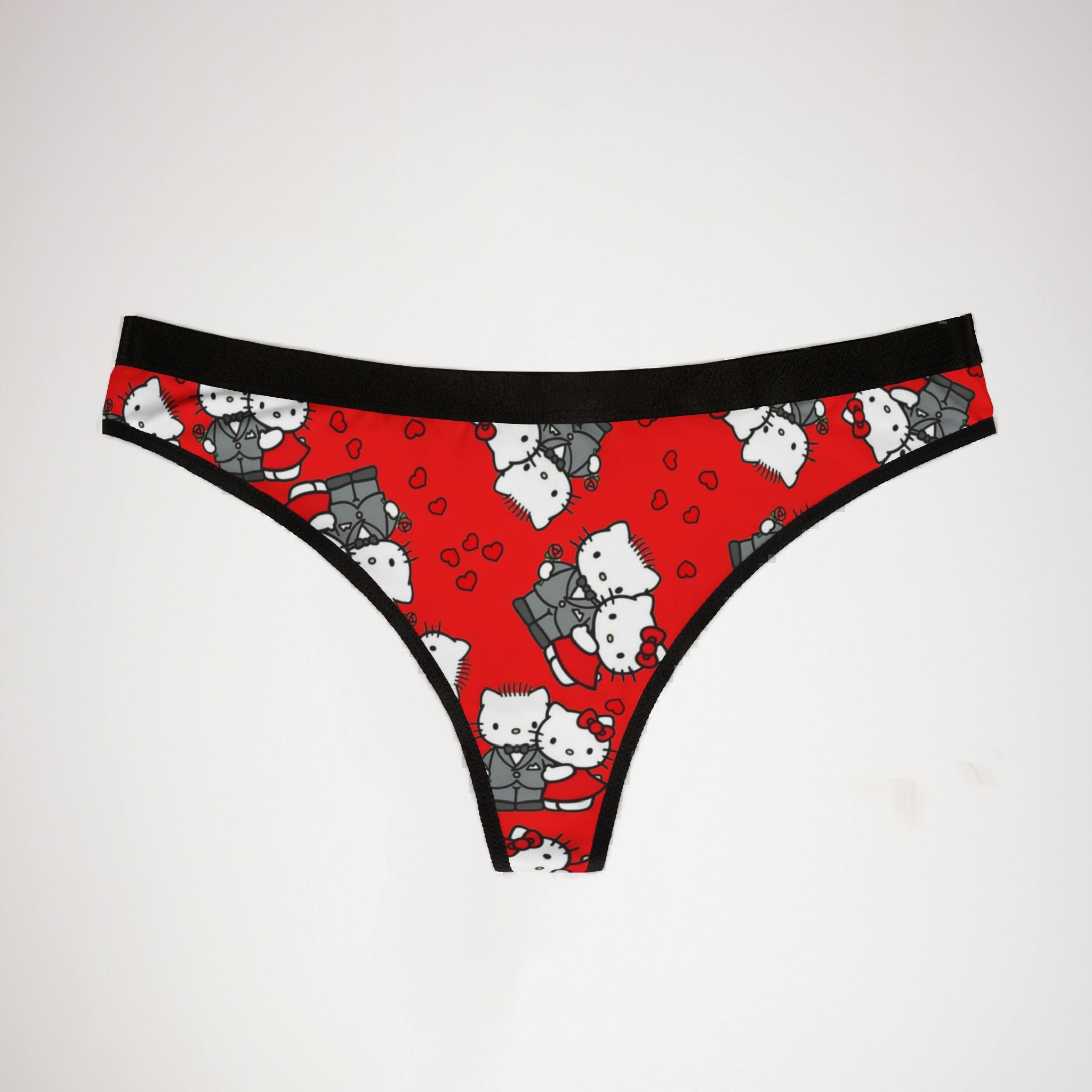 Women's thongs kitty wedding anniversary red