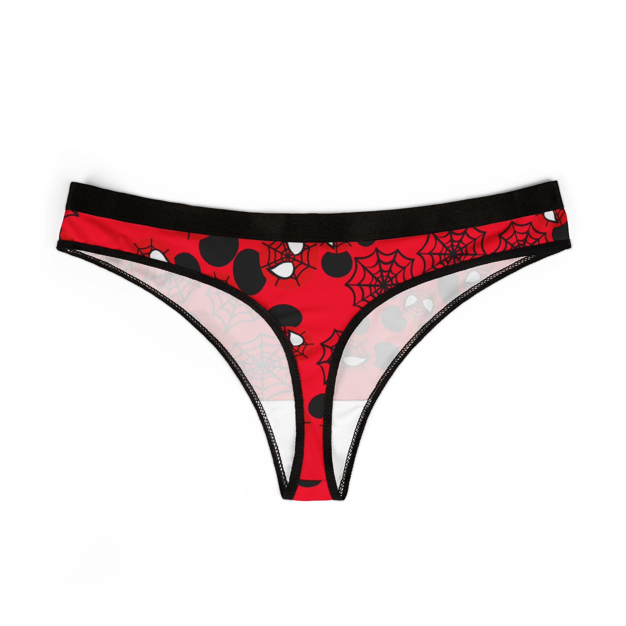 Women's thongs spider mickey web red