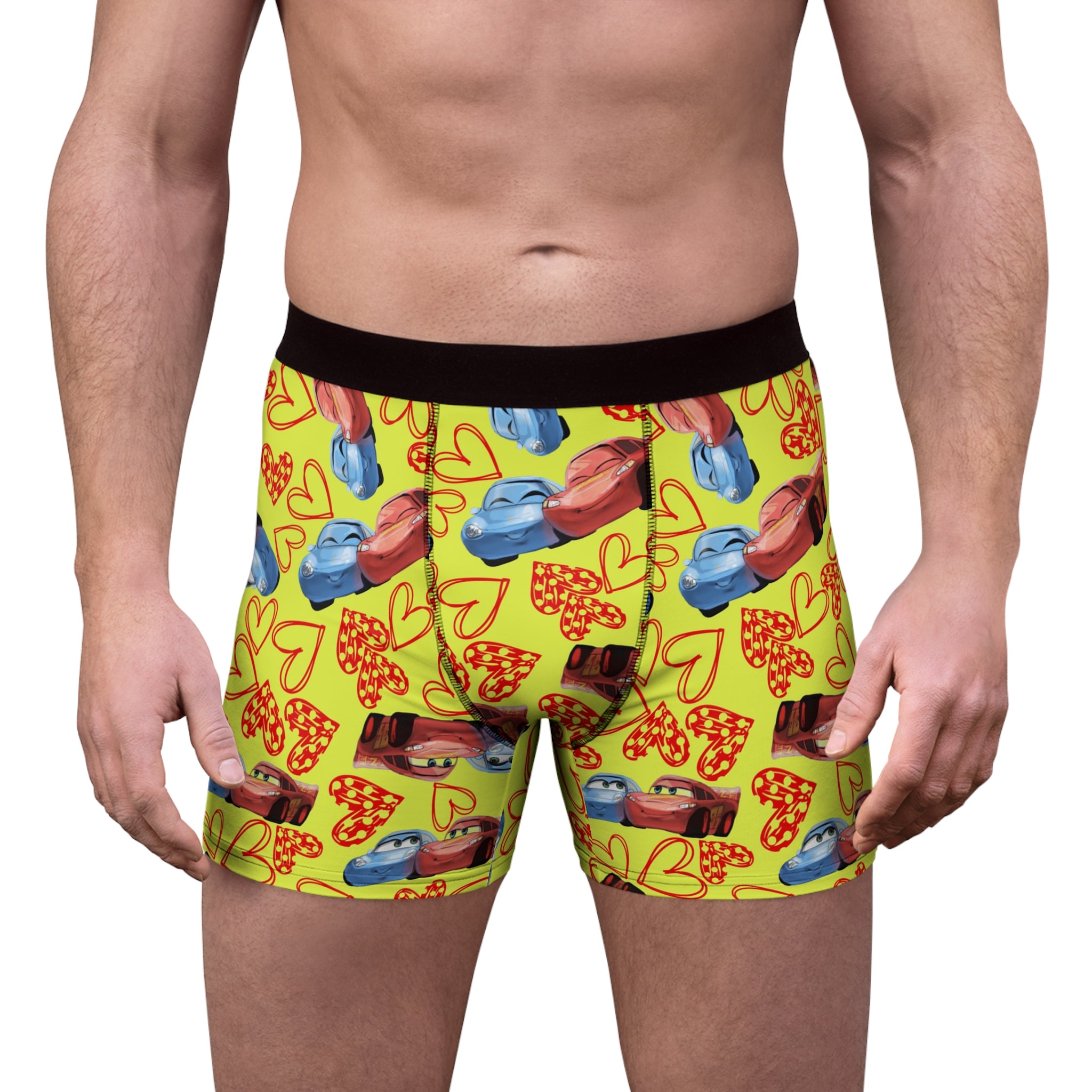 Men's boxer briefs mcqueen couples hearts yellow