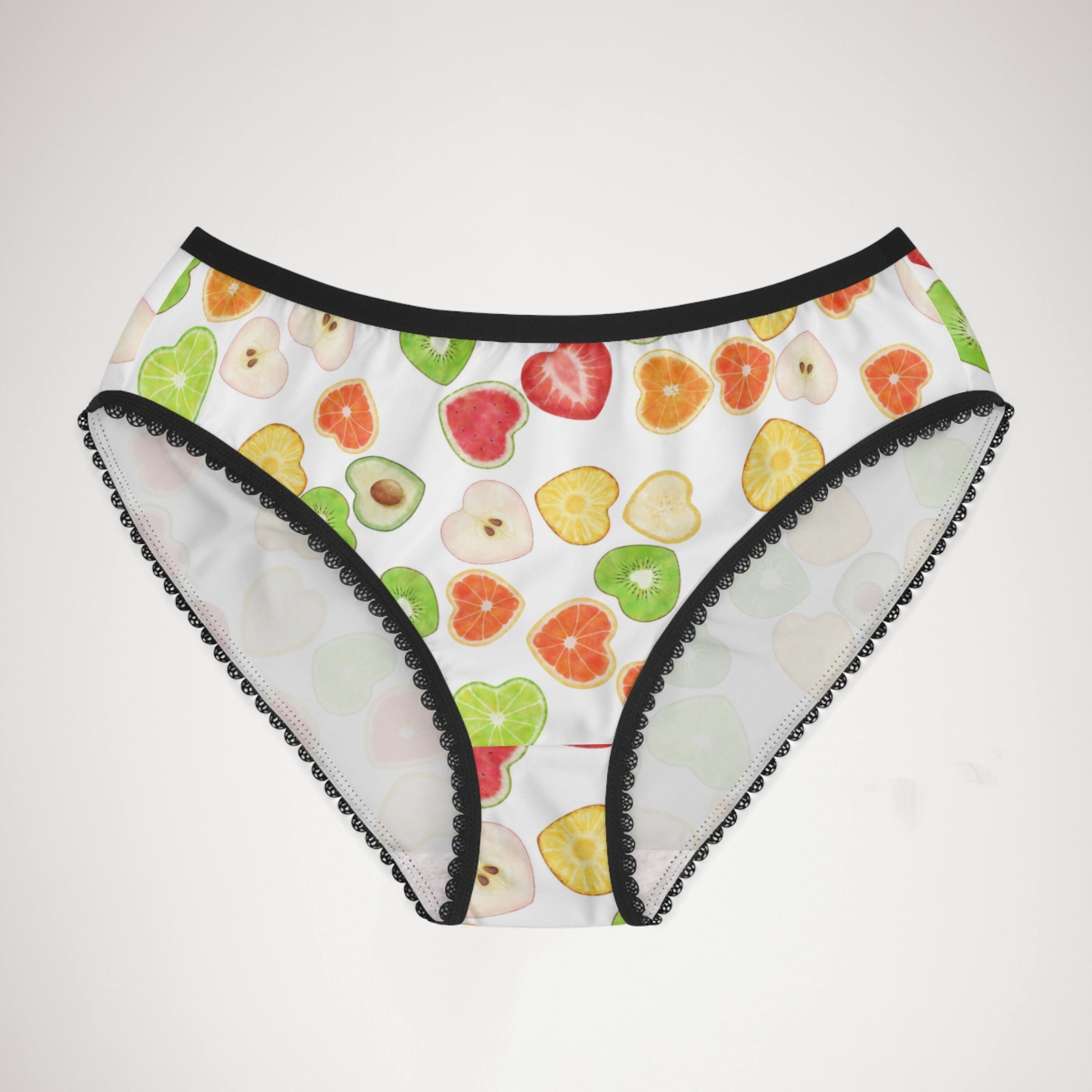 Women's briefs heart fruits white