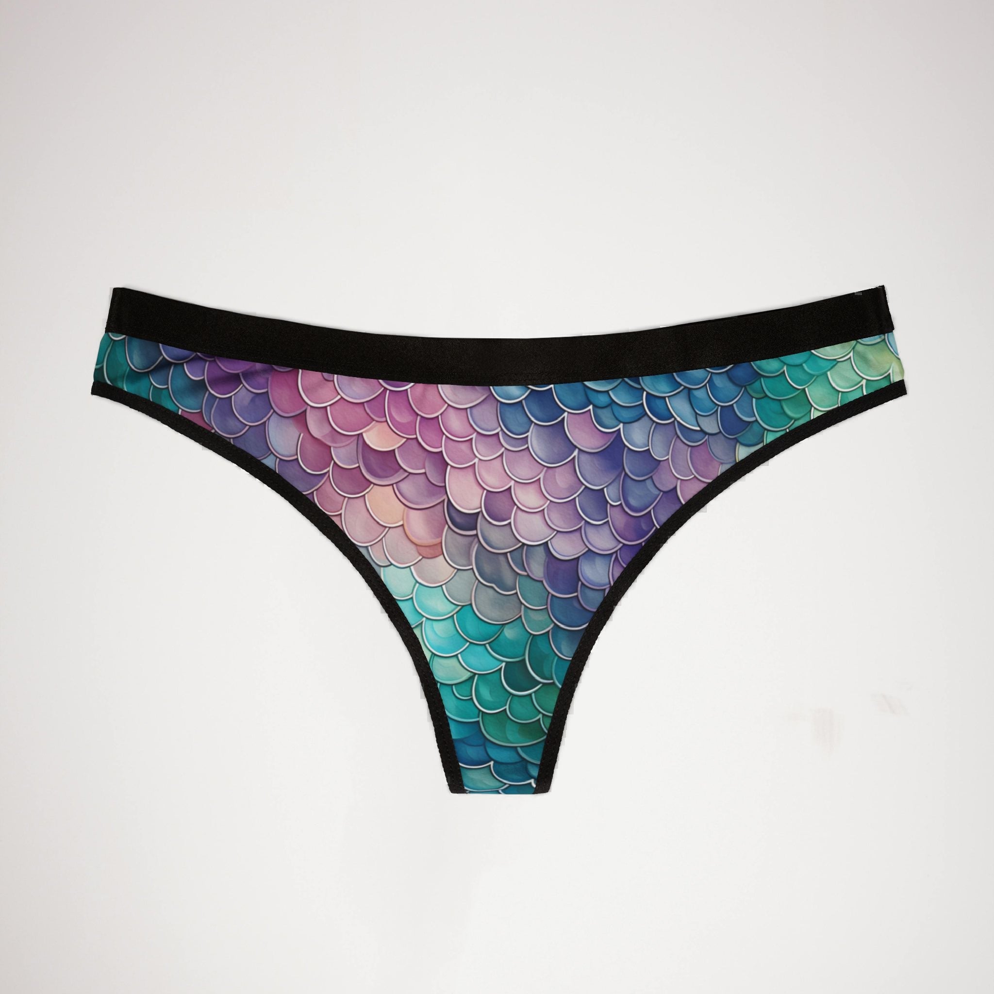 Women's thongs mermaid scales