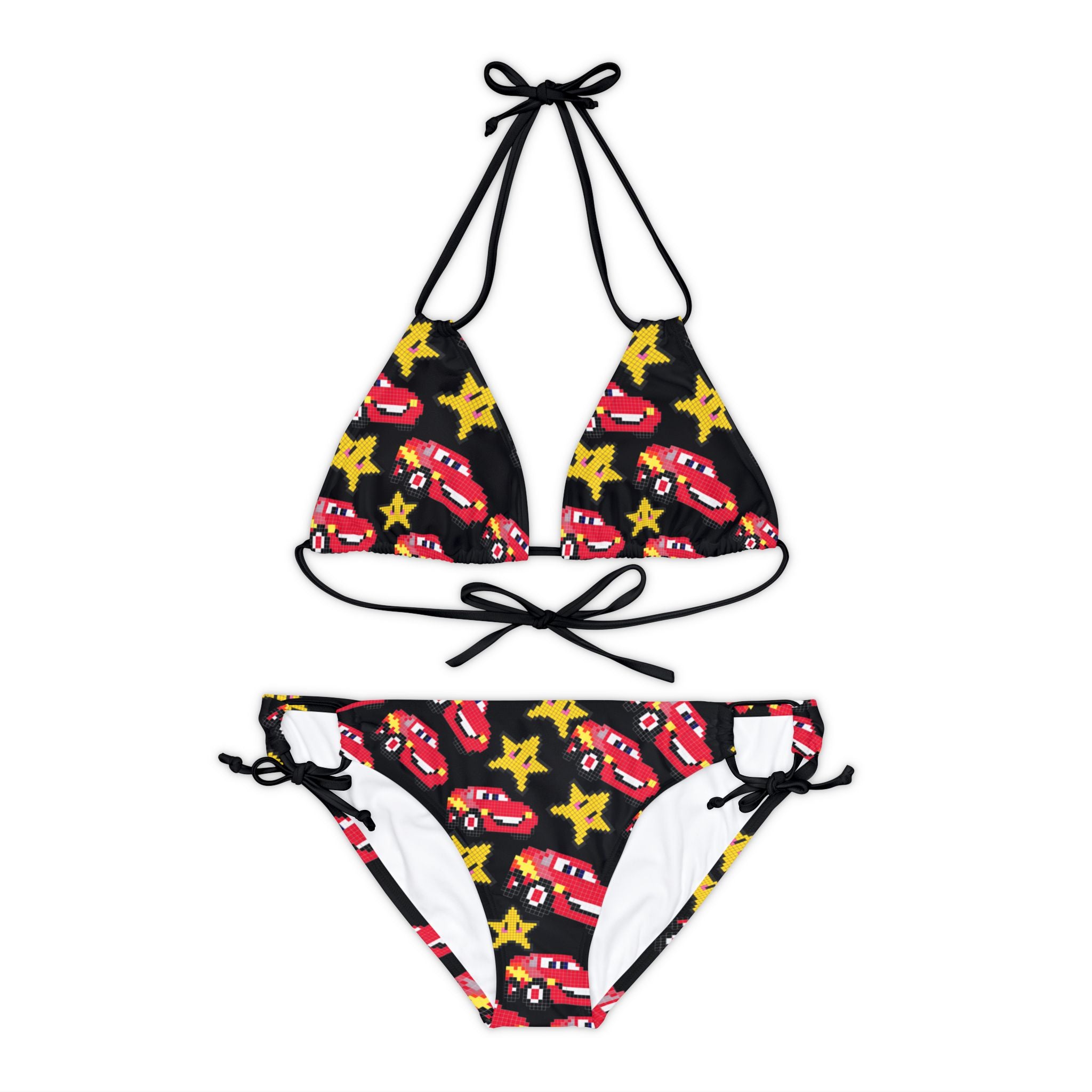 Strappy bikini set mcqueen stars black