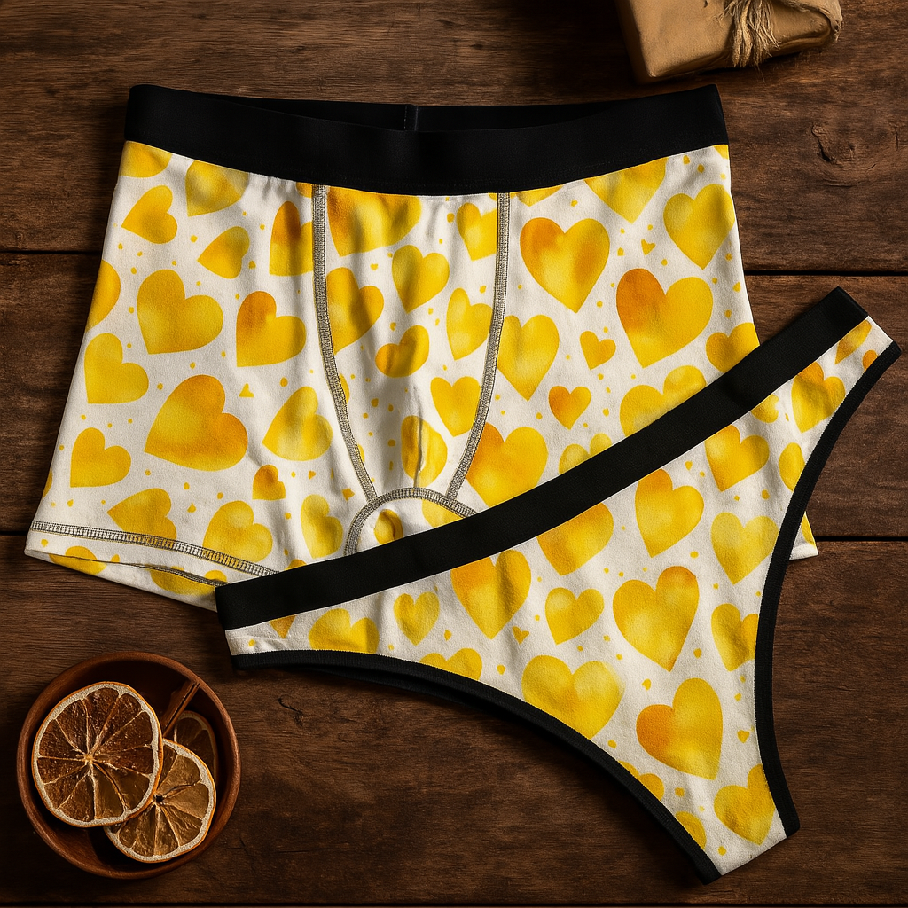 Matching underwear Valentines Day Heart Extra for couples boxer & thong set