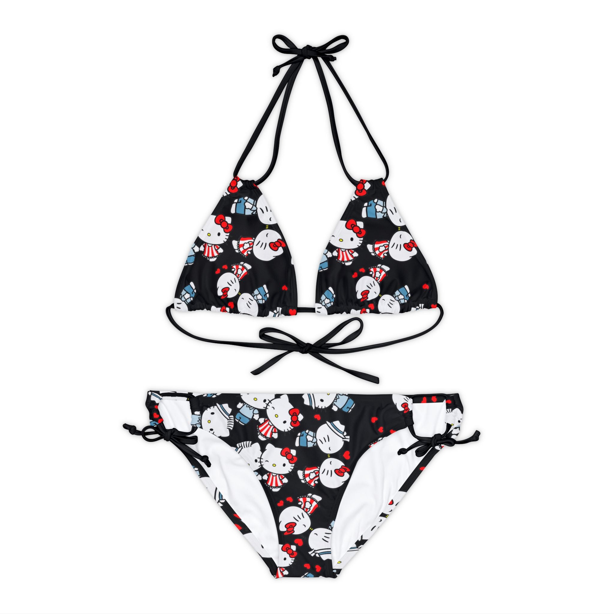 Strappy bikini set kitty kiss wedding black