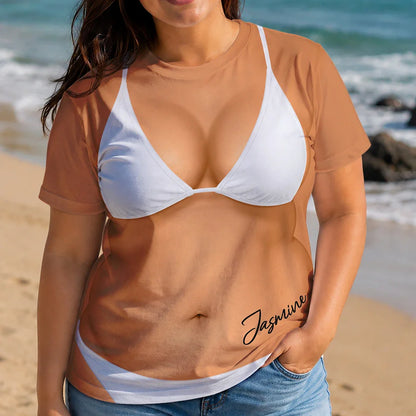 Personalized 3D Bikini Body All-Over Print Unisex T-Shirt