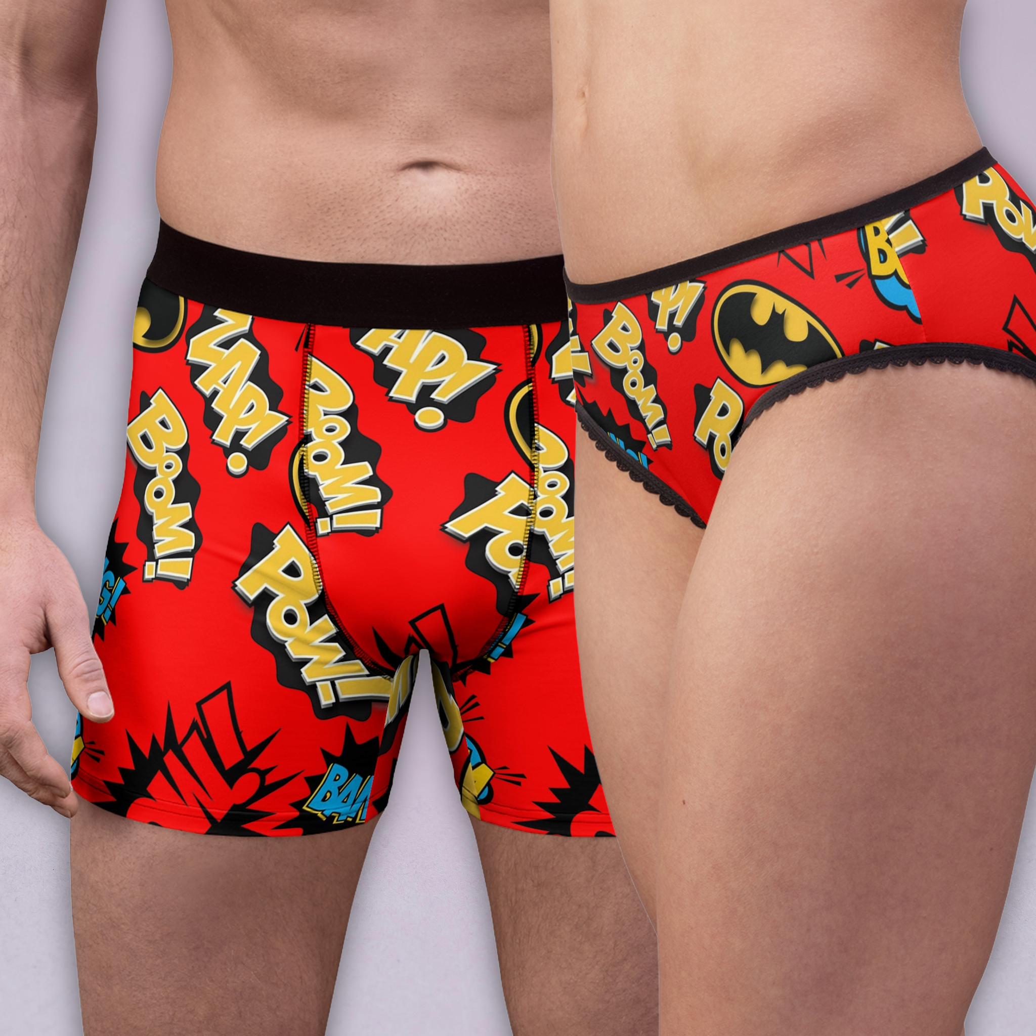 Couples matching batman sounds underwear set boxer & briefs