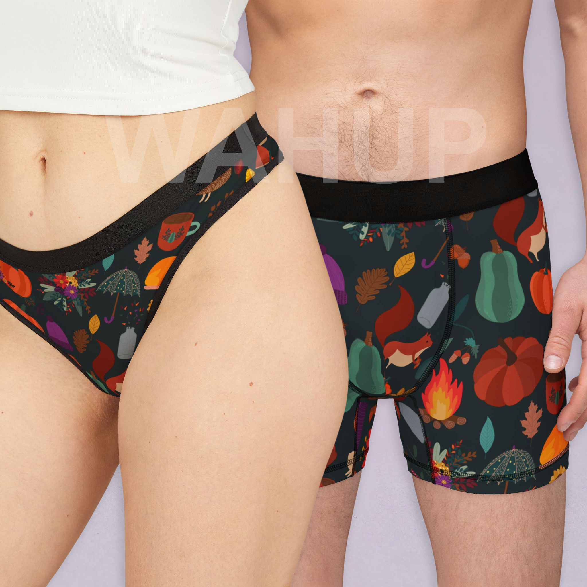 Matching underwear Cosy Autumn One One for couples boxer & thong set
