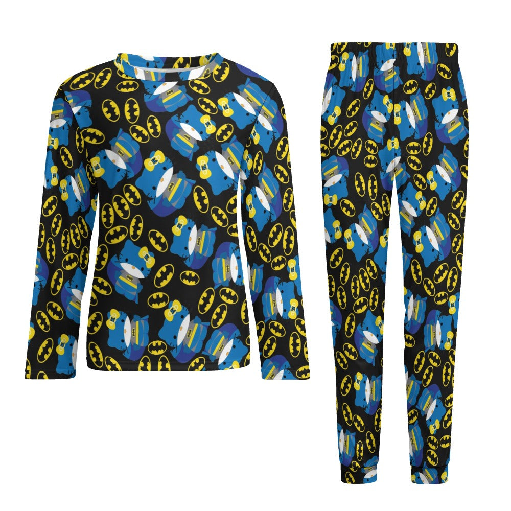 Men's Pajama suit batman kitty logo black