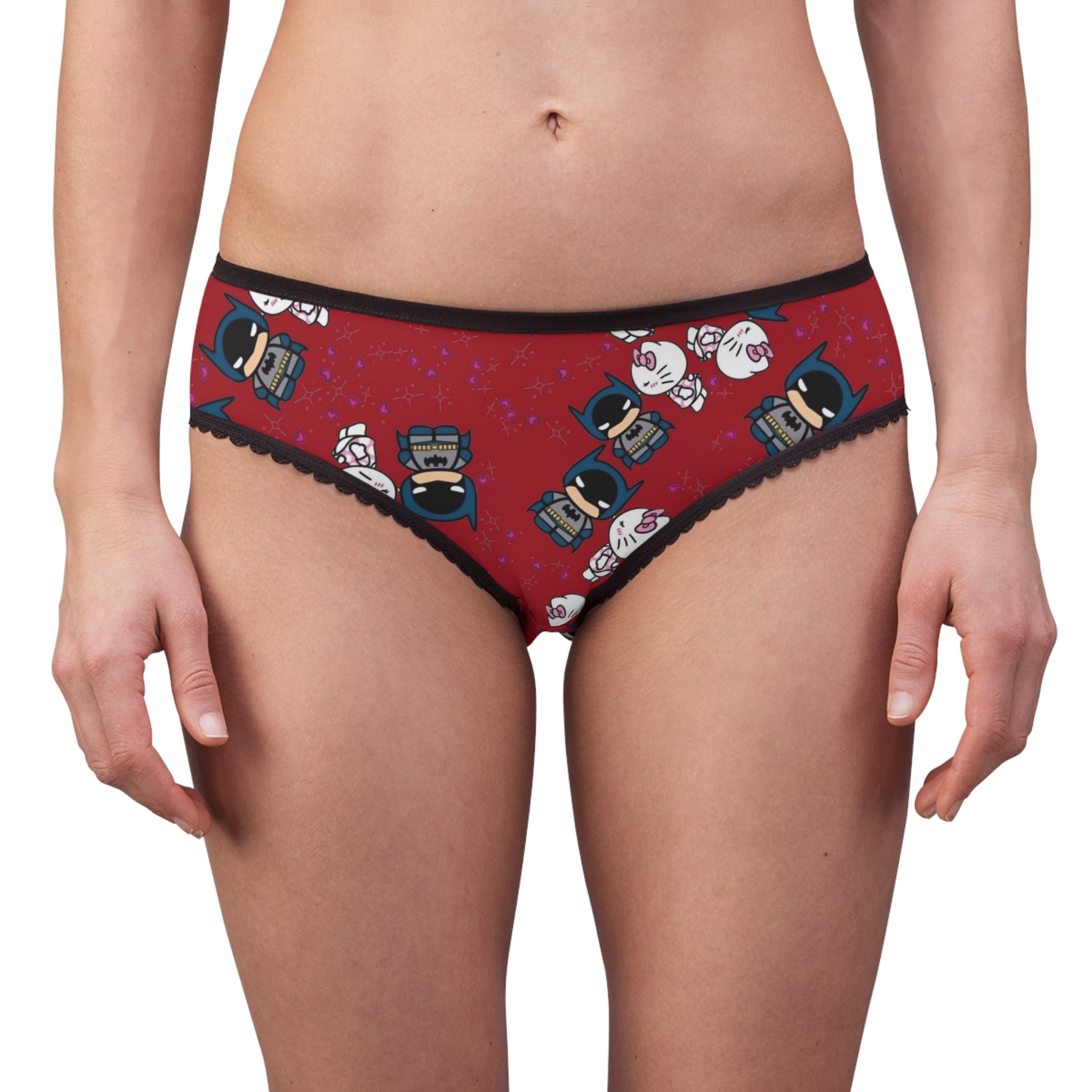 Women's briefs kitty batman valentine kiss red