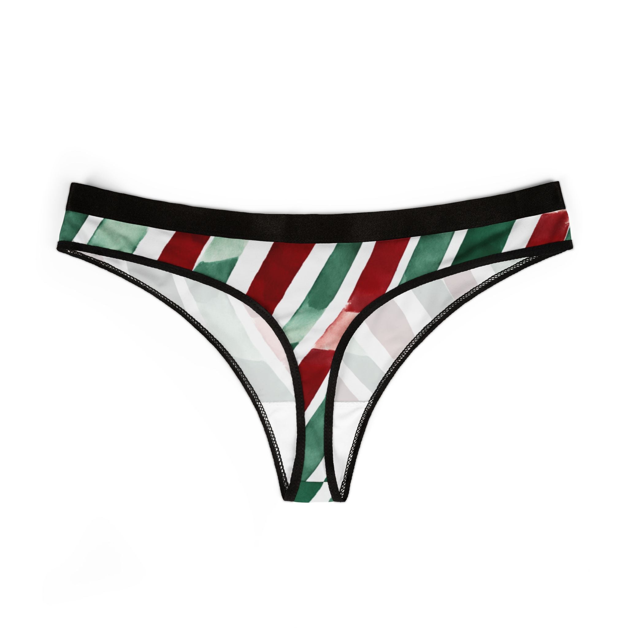 Women's thongs watercolor christmas one