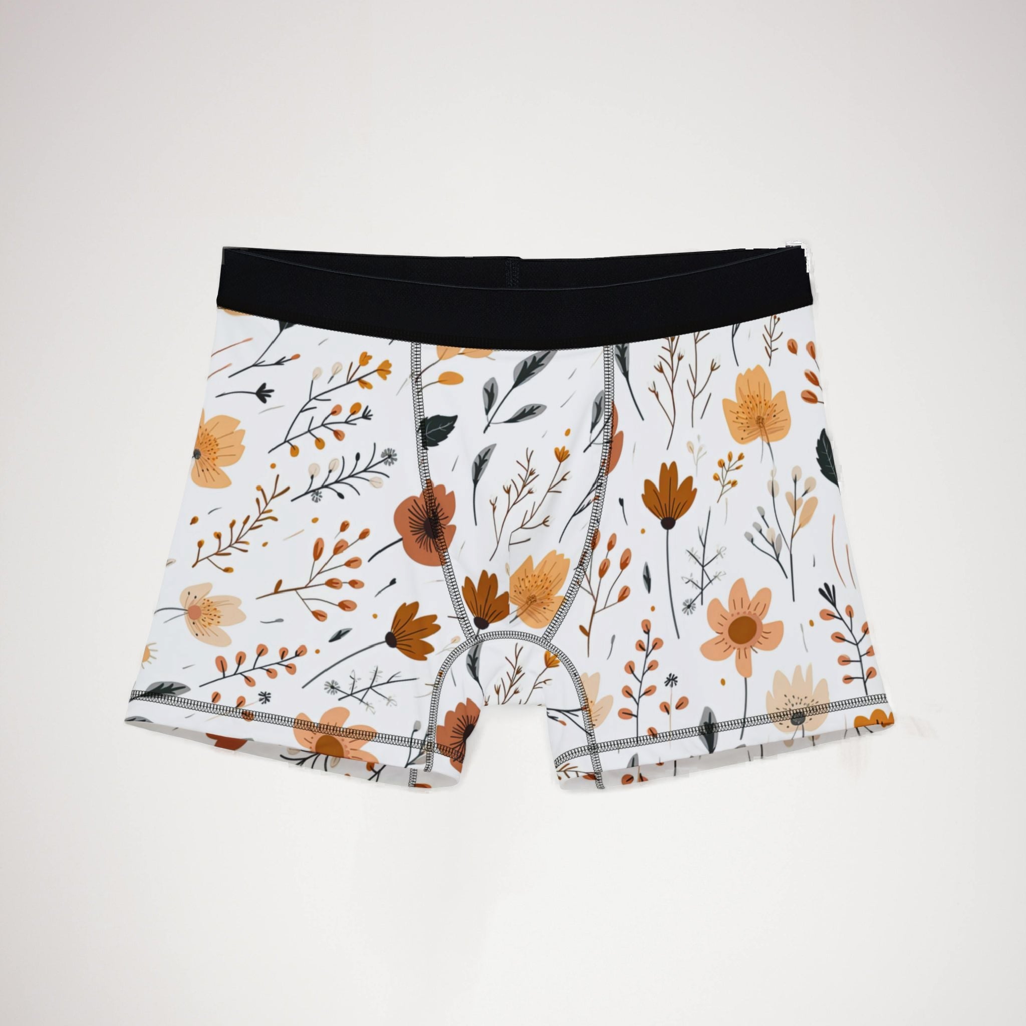 Men's boxers minimal boho flowers