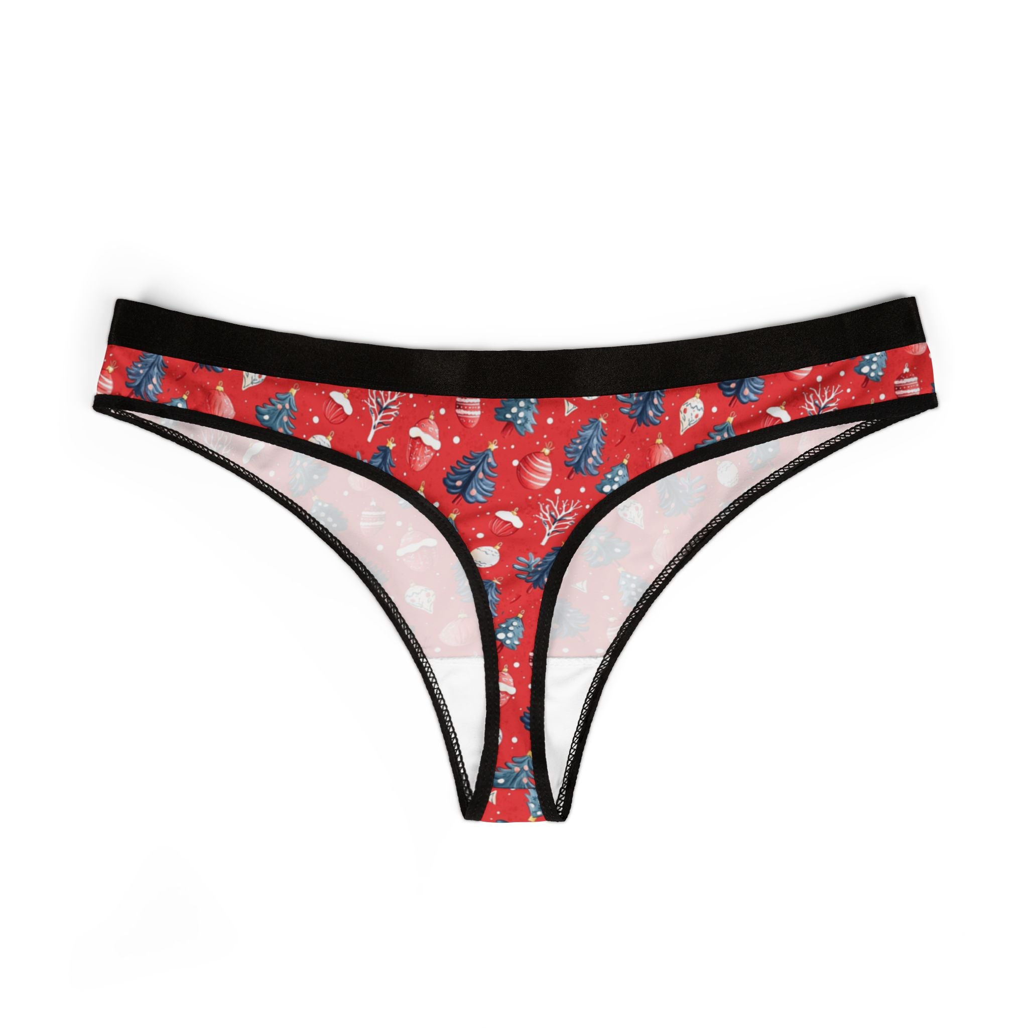 Women's thongs red coquette christmas
