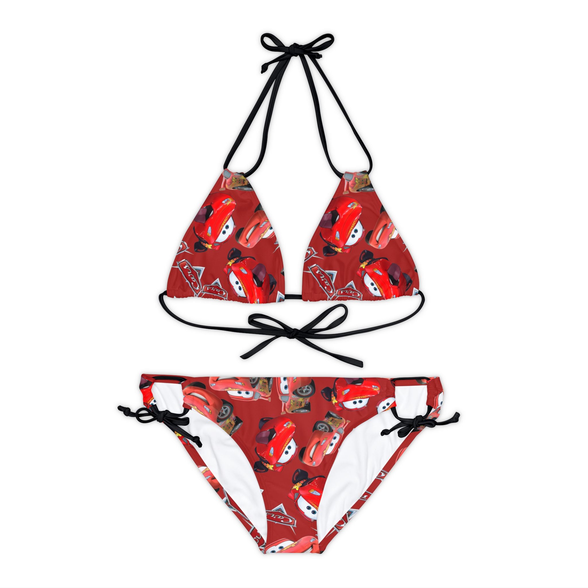 Strappy bikini set funny mcqueen red