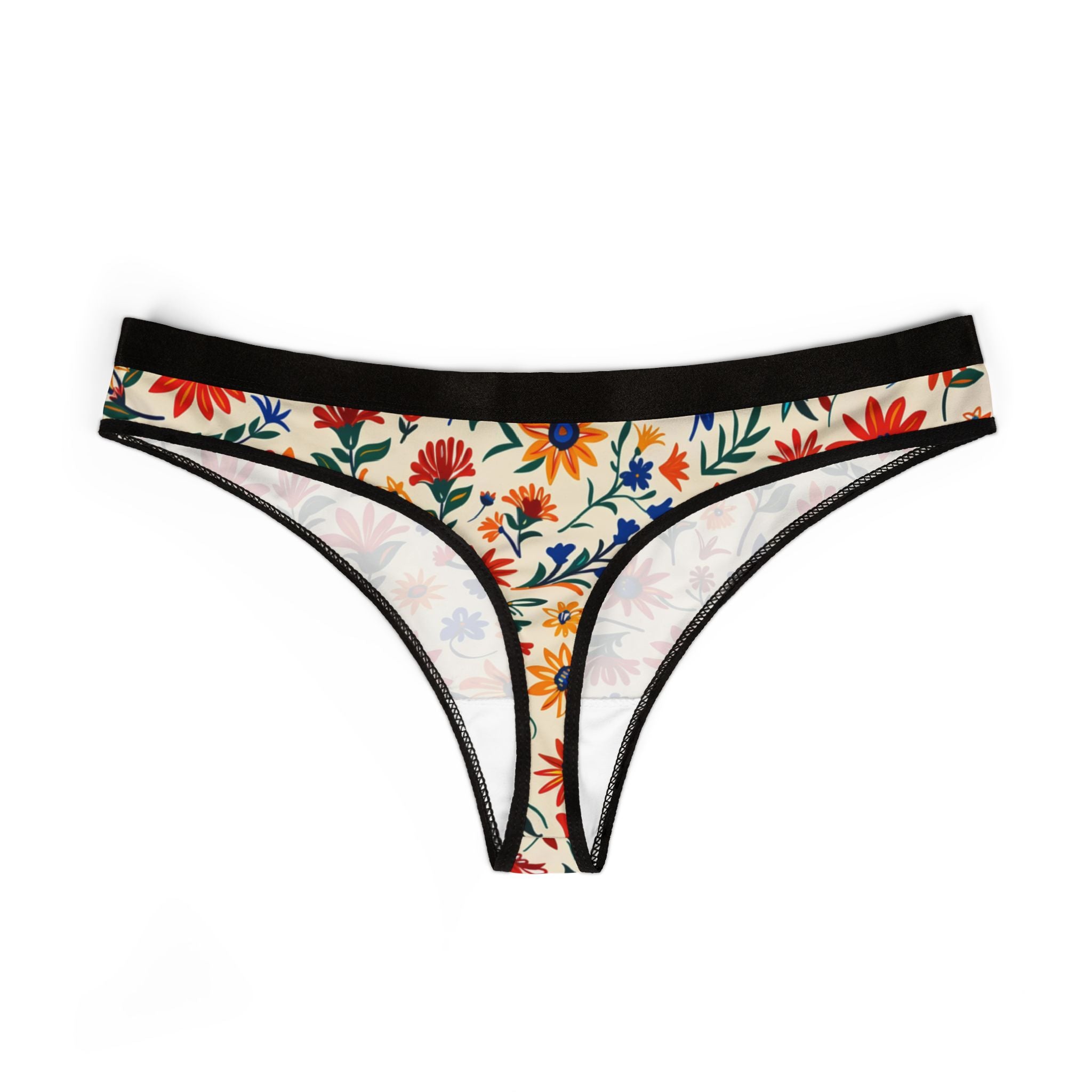 Women's thongs mexican flower one