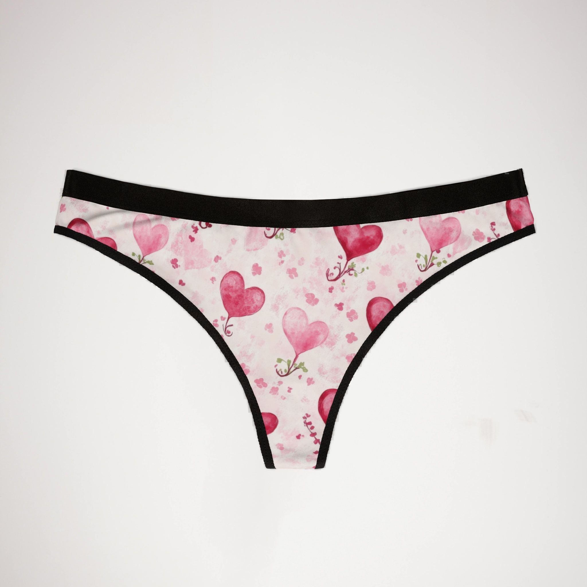 Women's thongs valentine red heart two two