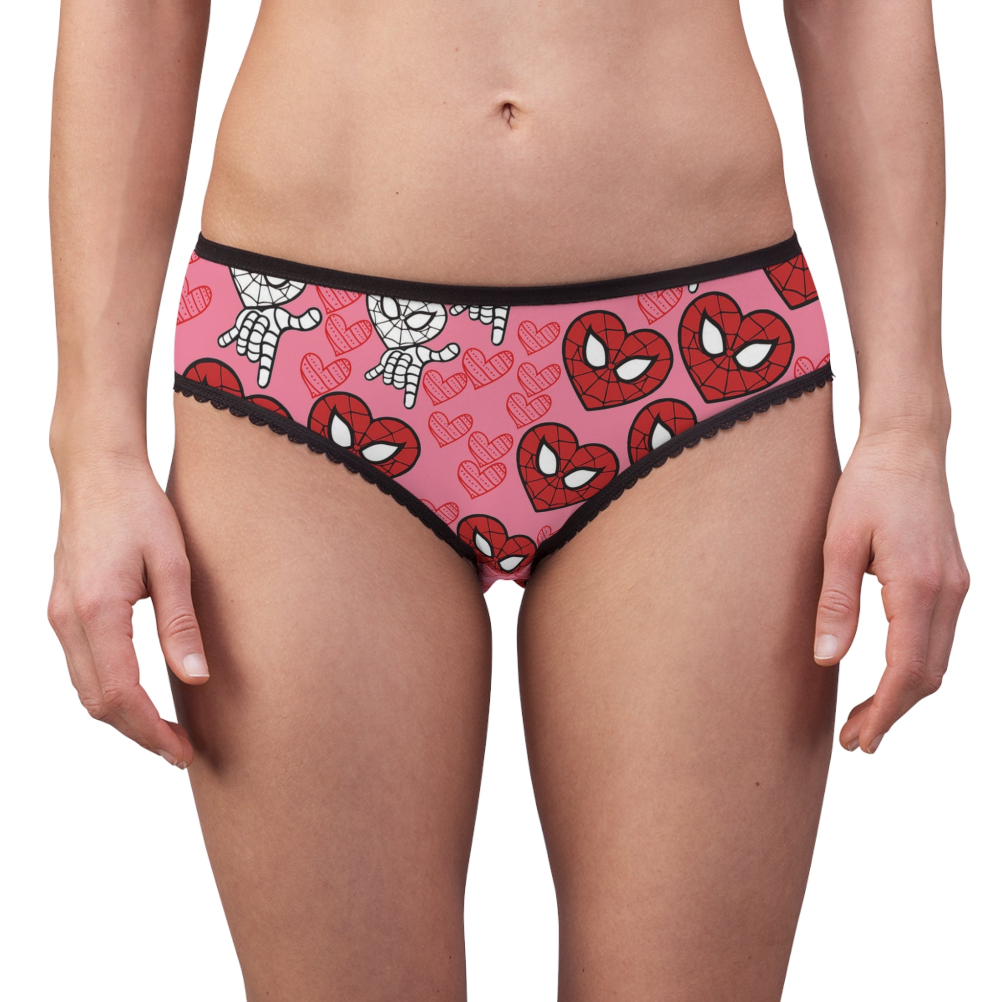 Women's briefs spider heart kiss pink