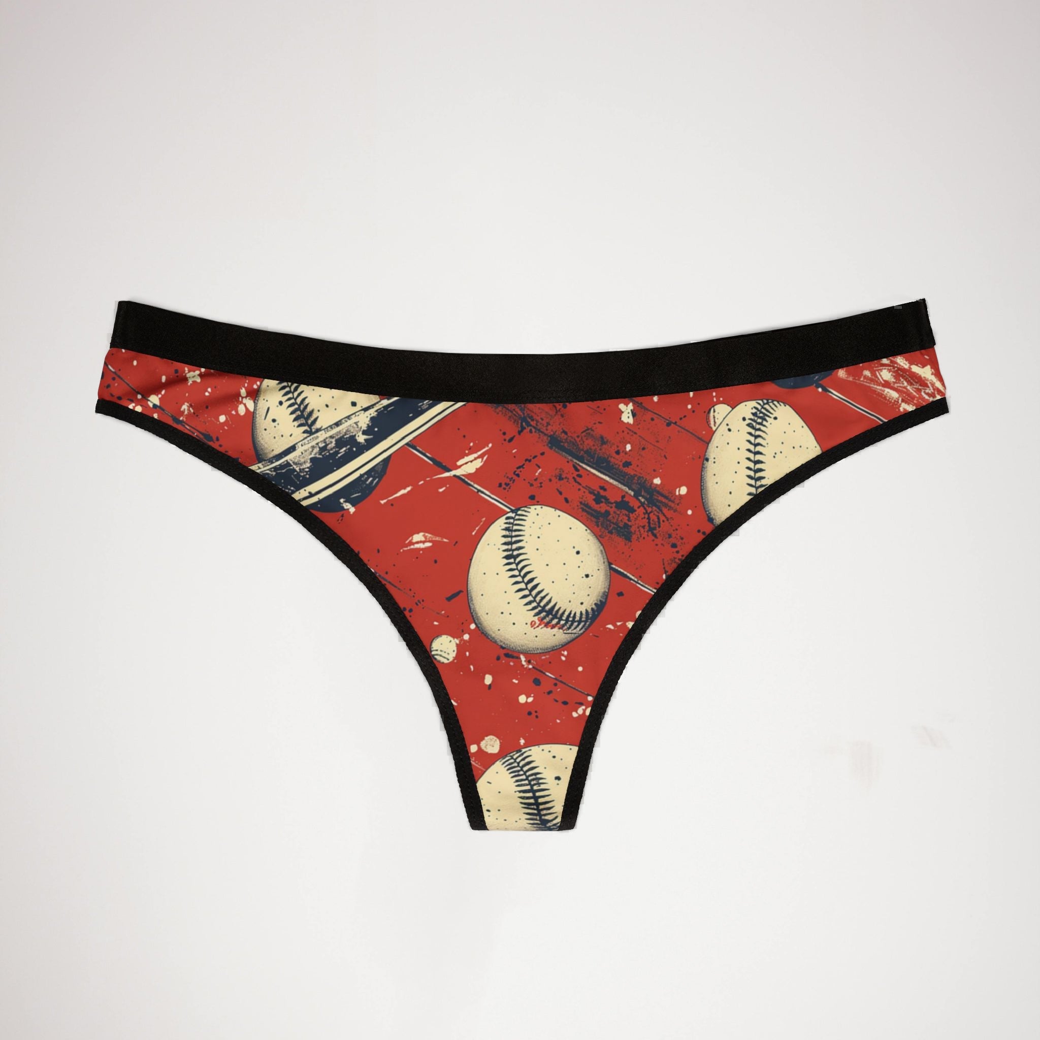 Women's thongs retro baseball