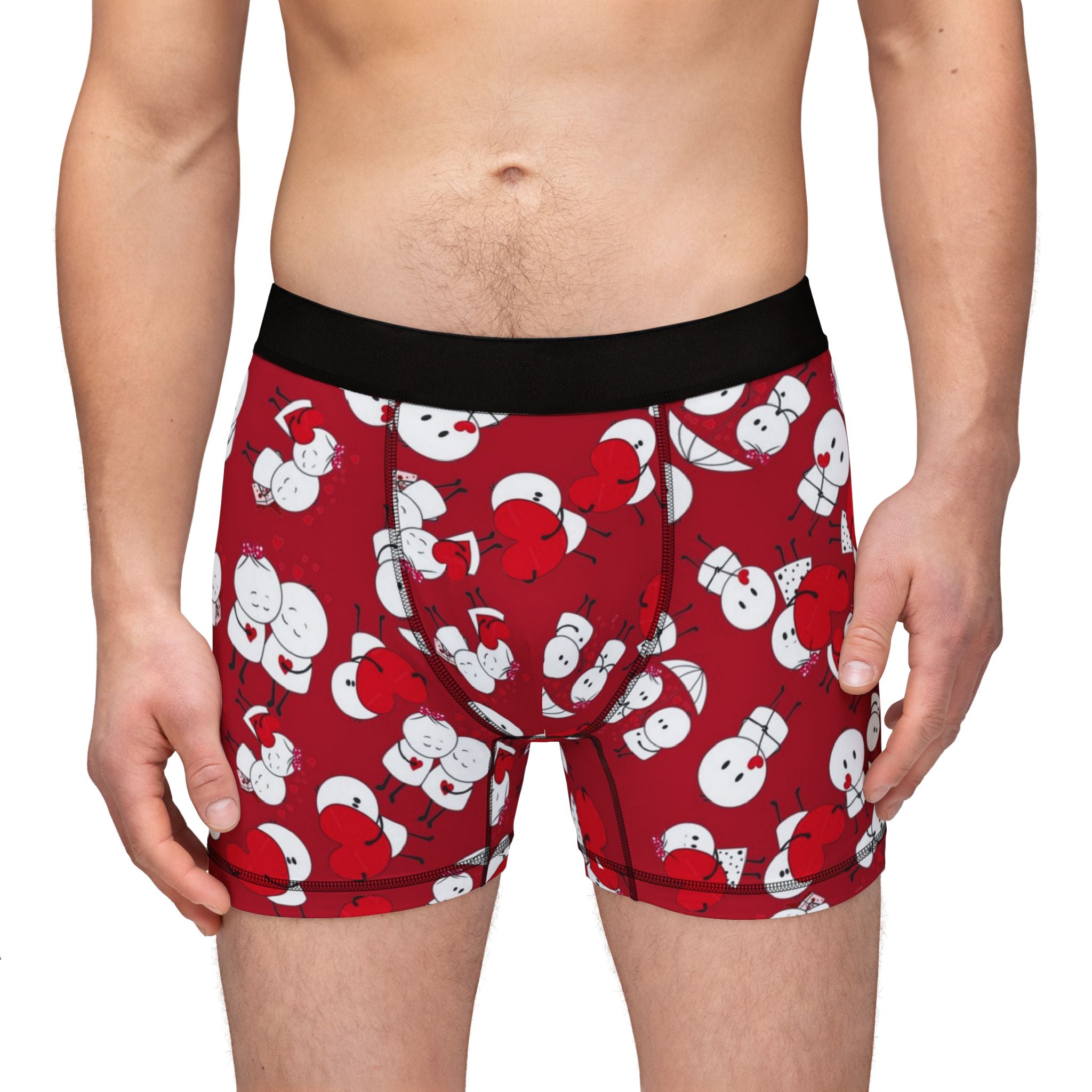 Men's boxers cute valentine love red